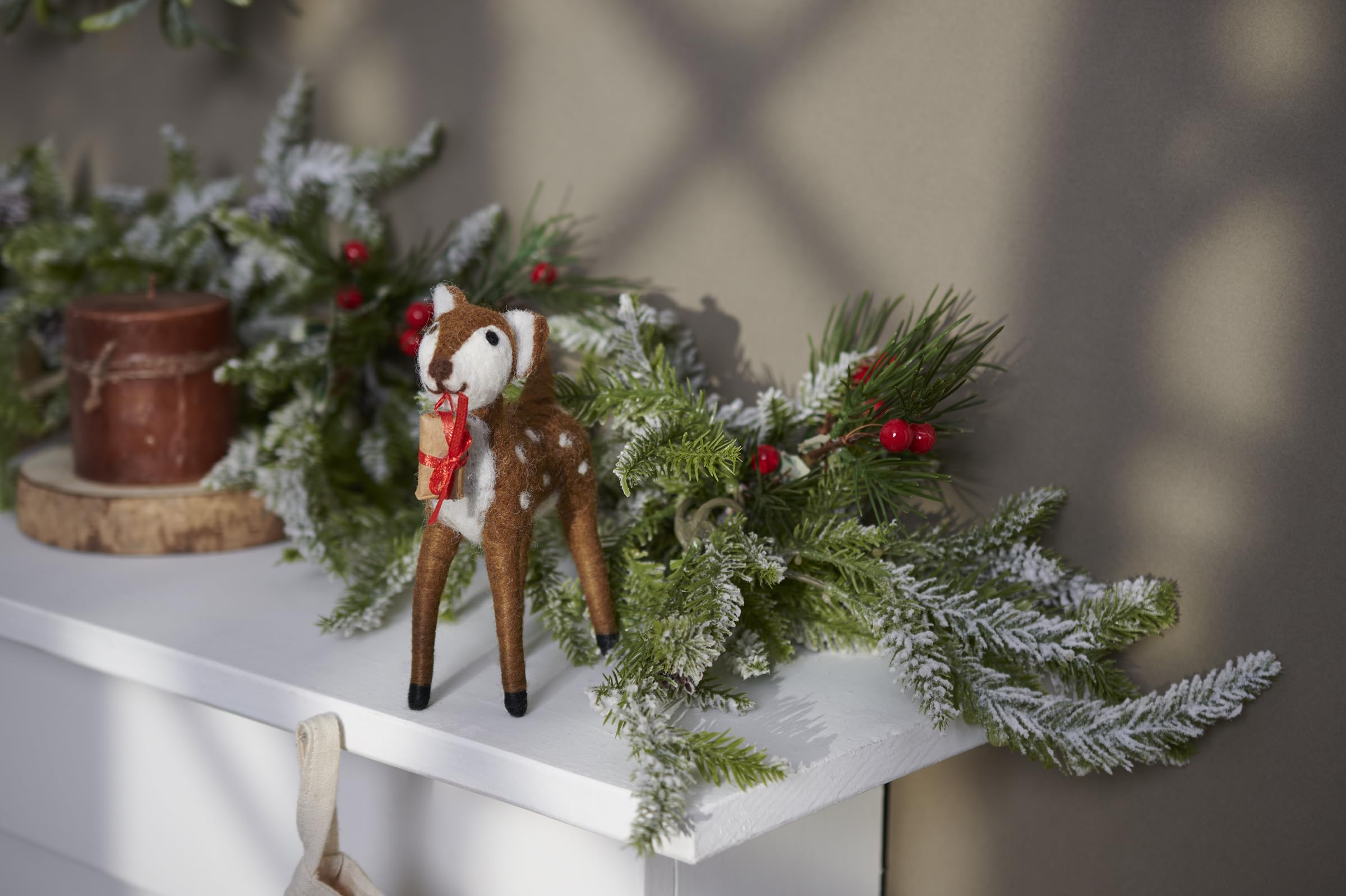 Primitives by Kathy Christmas Fawn Collectible Critter