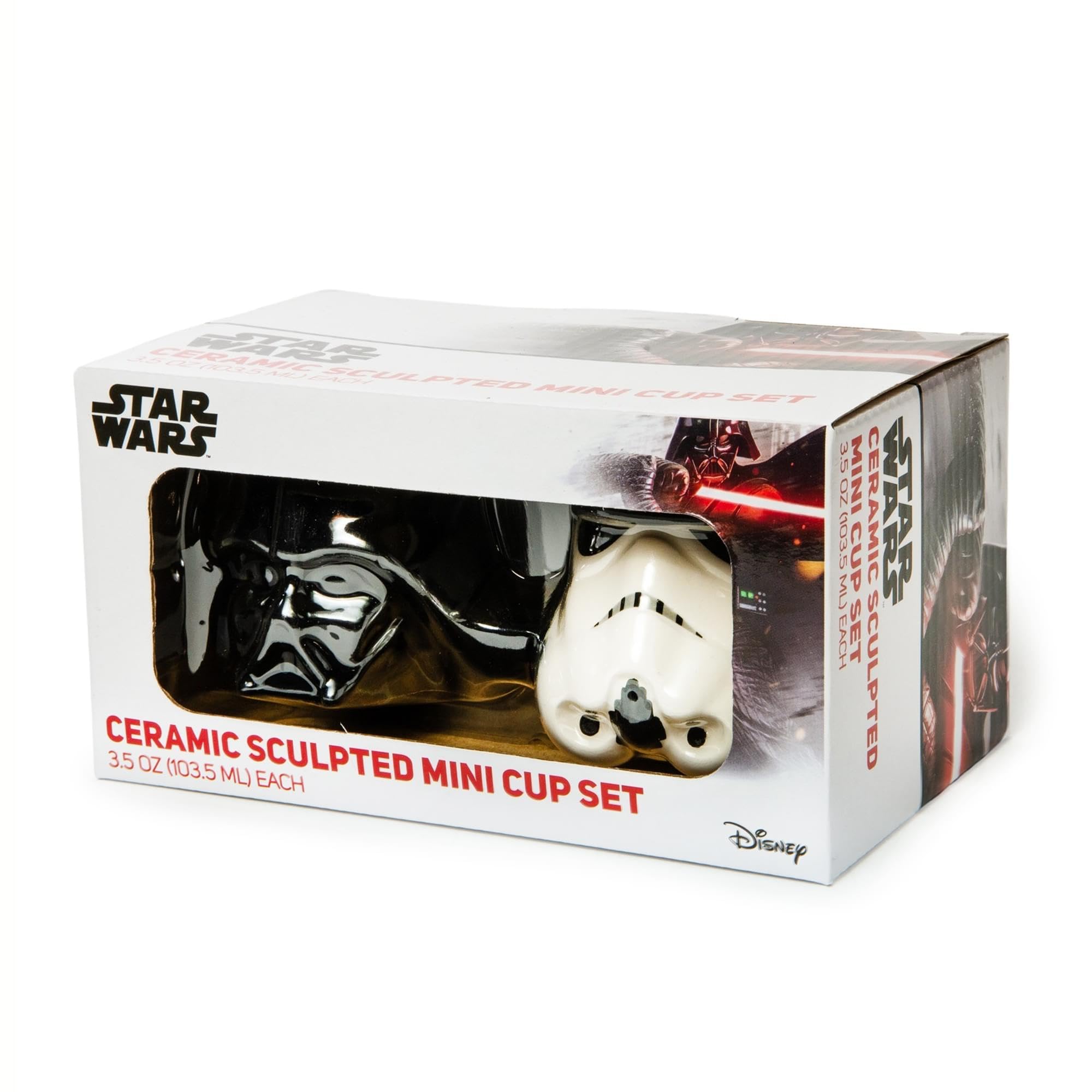 Silver Buffalo Star Wars Darth Vader And Stormtrooper Helmets Sculpted Ceramic Mini Mugs, Set Of 2 | Small Coffee Cups For Espre