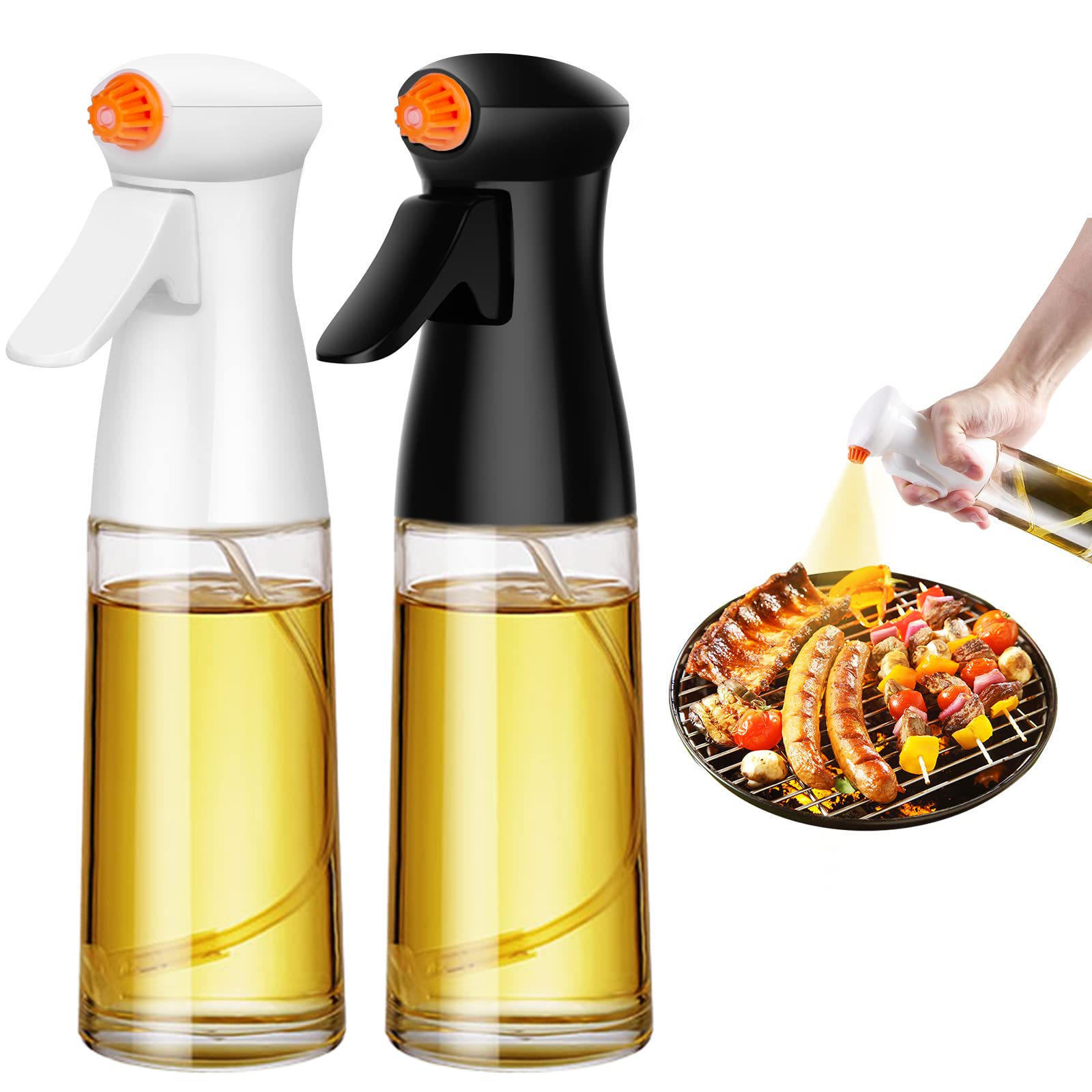 Oil Sprayer For Cooking, Olive Oil Sprayer, 2 Pcs Olive Oil Spray Bottle, 230Ml Oil Sprayer For Air Fryer Olive Oil Mister Spray