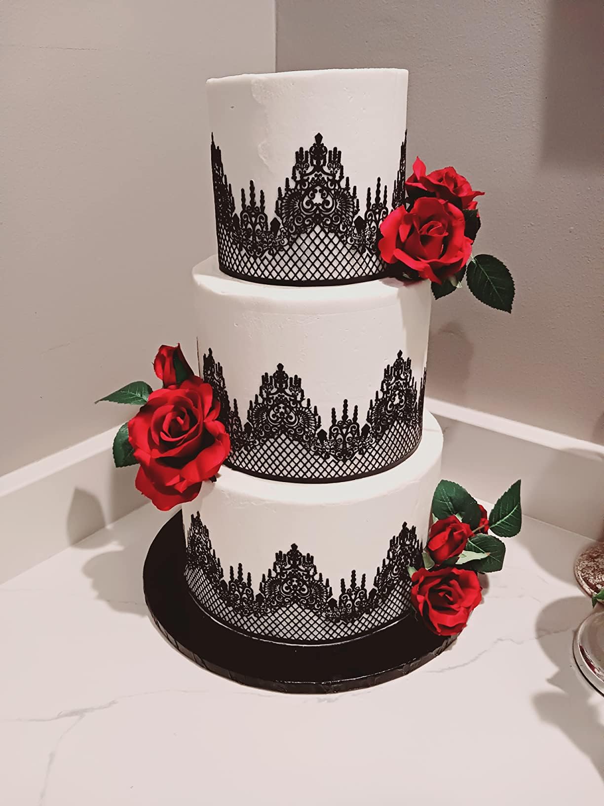 Anyana Novelty Giant Jewels Edible Lace Mat Silicone Imprint Mold Sugarcraft Wedding Cake Decorating Tools Impression Gumpaste T