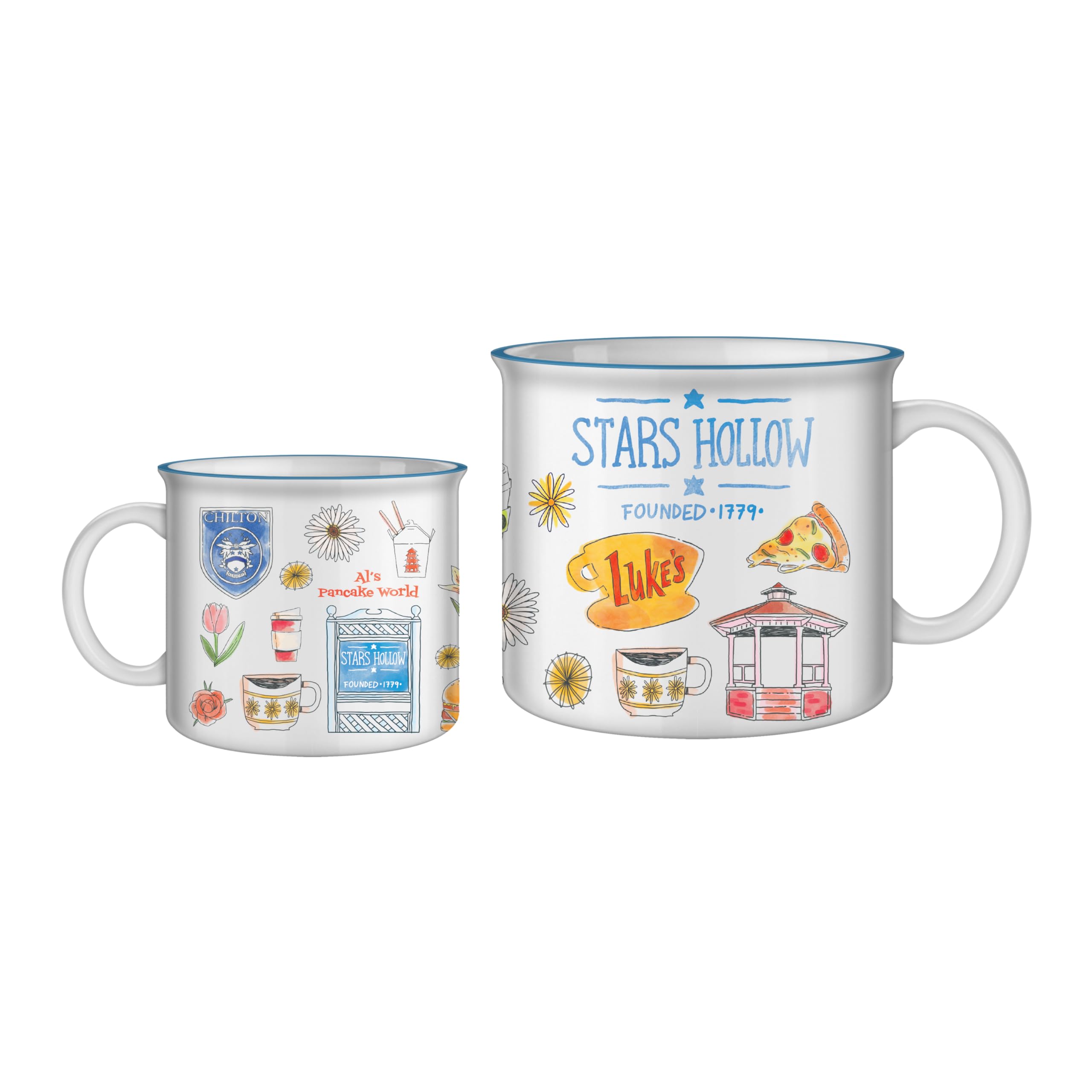 Silver Buffalo Gilmore Girls Luke'S Featuring Iconic Stars Hollow Locations Ceramic Camper Mug, 20 Ounces