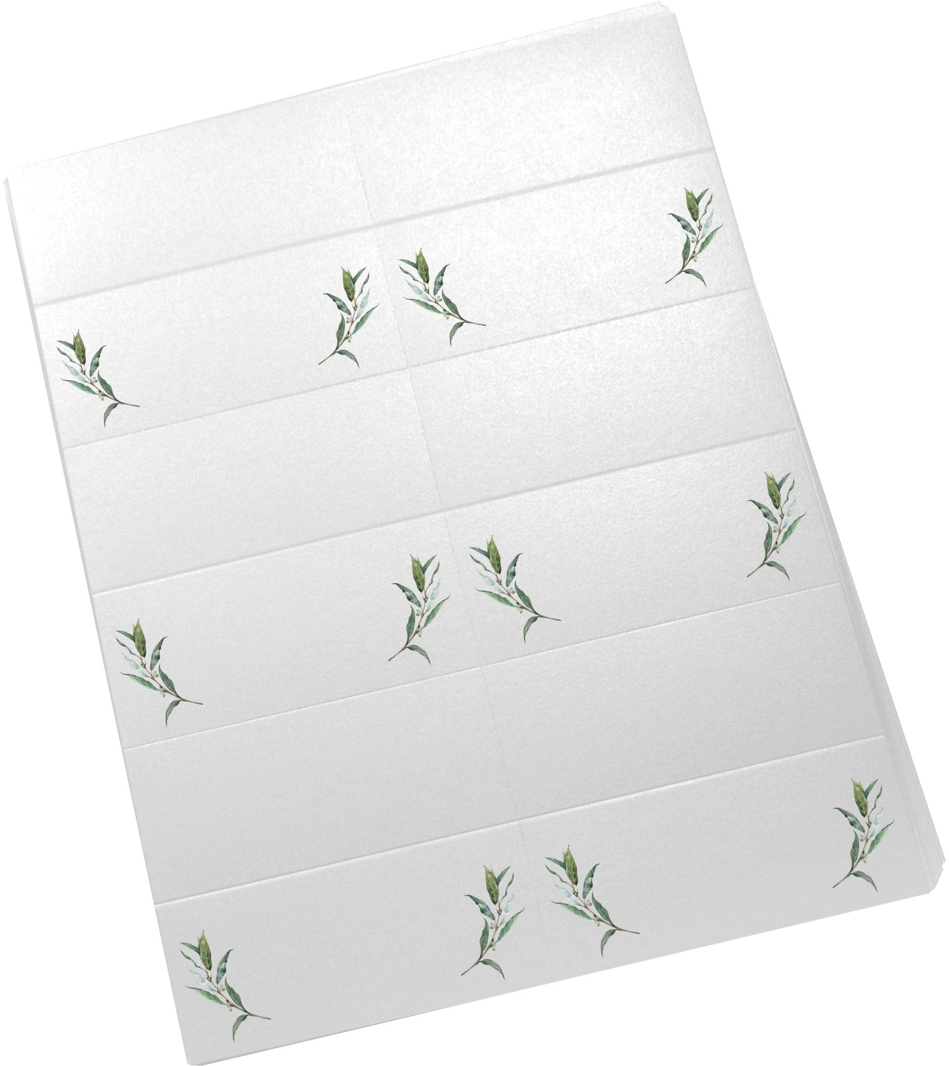 Laurel Wreath And Greenery Corner Printable Place Cards, Set Of 60 (10 Sheets), Laser & Inkjet Printers - Wedding, Party, Dinner
