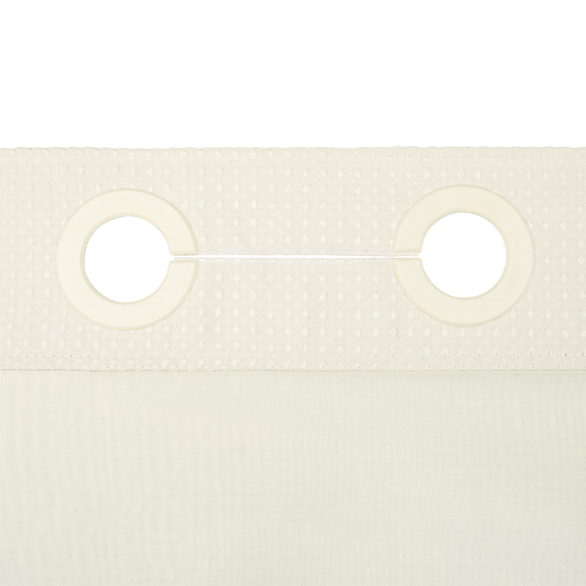 No Hooks Required Waffle Weave Shower Curtain With Snap In Liner - 71W X 74H,Hotel Grade,Spa Like Bath Curtain,Cream