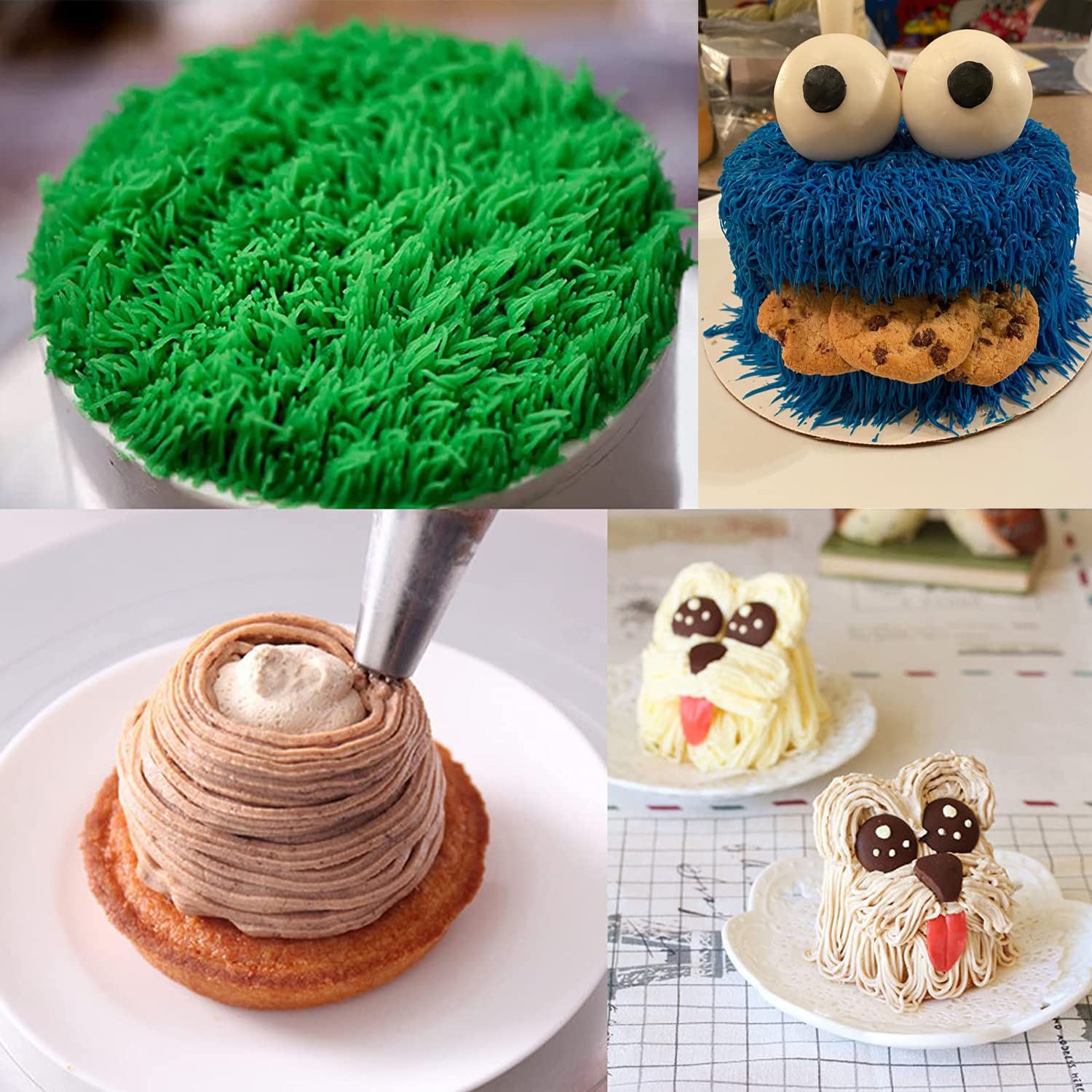 Grass Piping Tip For Cake Decorating,Grass Tip 233 234 29,Cake Icing Tips For Frosting Grass,Hair,Fur,3 Pcs