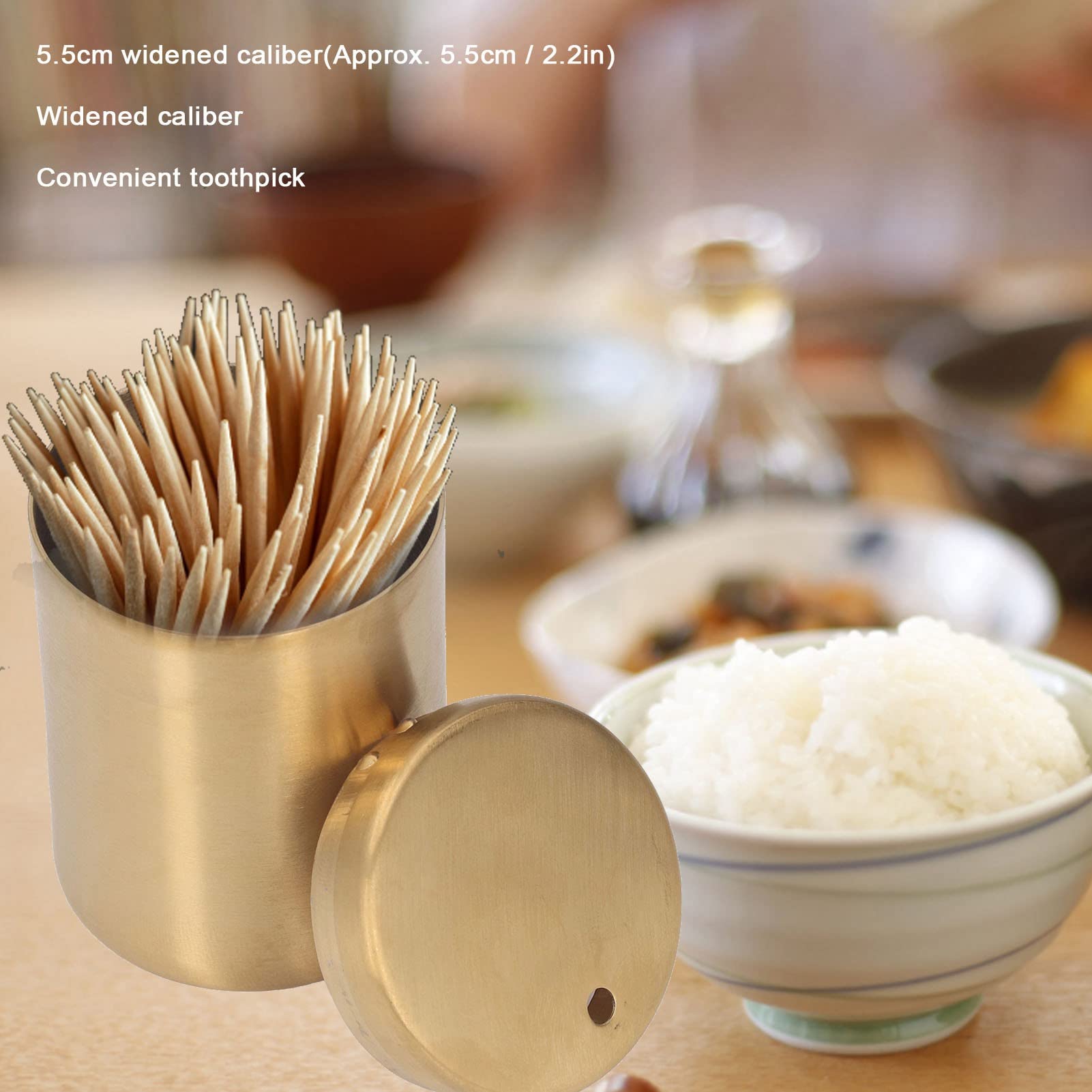 Cyrank Toothpick Holder, 3.1X2.2In Stainless Steel Toothpick Holder Dispenser Pocket Toothpick Holder Metal Toothpick Storage Bo