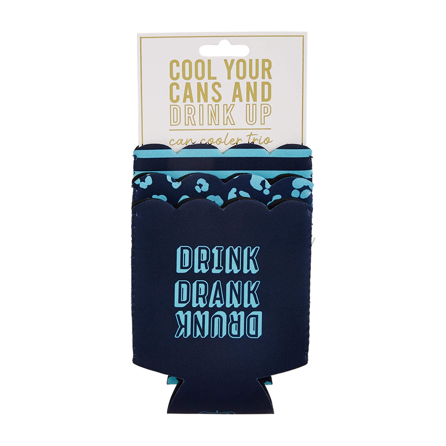 Mud Pie Navy Can Cooler Trio, 5 1/4''