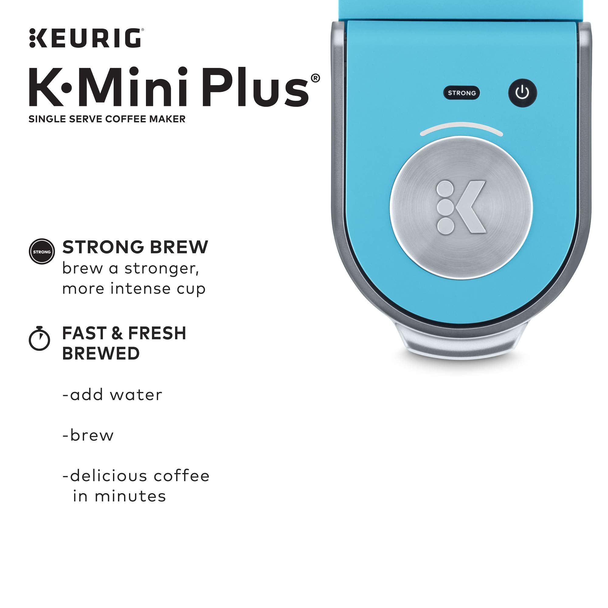 Keurig K-Mini Plus Single Serve K-Cup Pod Coffee Maker, Cool Aqua