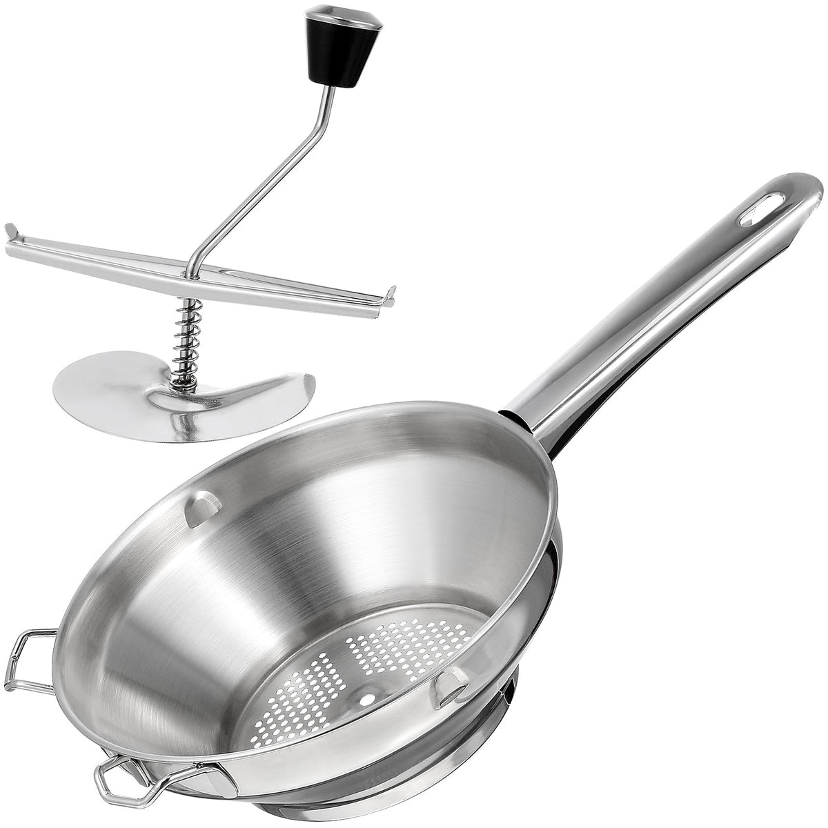 Upkoch Ergonomic Rotary Food Stainless Steel Food Mill Hand Crank,Food Stainer For Tomato,Rice Mesher,Fruit Jam,Vegetable,Baby F