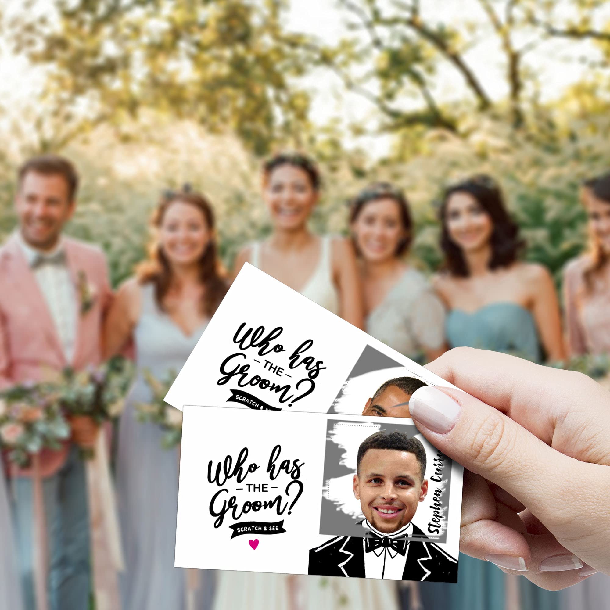 Bridal Shower Games - Who Has The Groom Scratch Off Celebrity Cards, Bachelorette Party Games Supplies - 36 Cards(Xl01-Baica) Wh