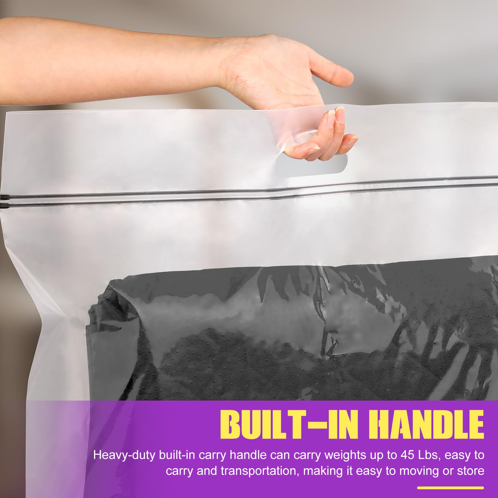 FURWEY 25 Gallon Extra Large Storage Bags 35   x 24   Resealable Clear Bags with Handle 4 Mil Thick Heavy Duty Big Bag for Cloth