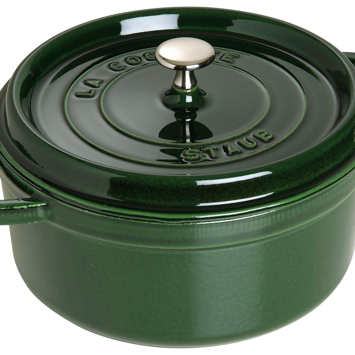 Staub Cast Iron Roaster/Cocotte, Round, 24 Cm, 3.8 L, Basil/Green ...