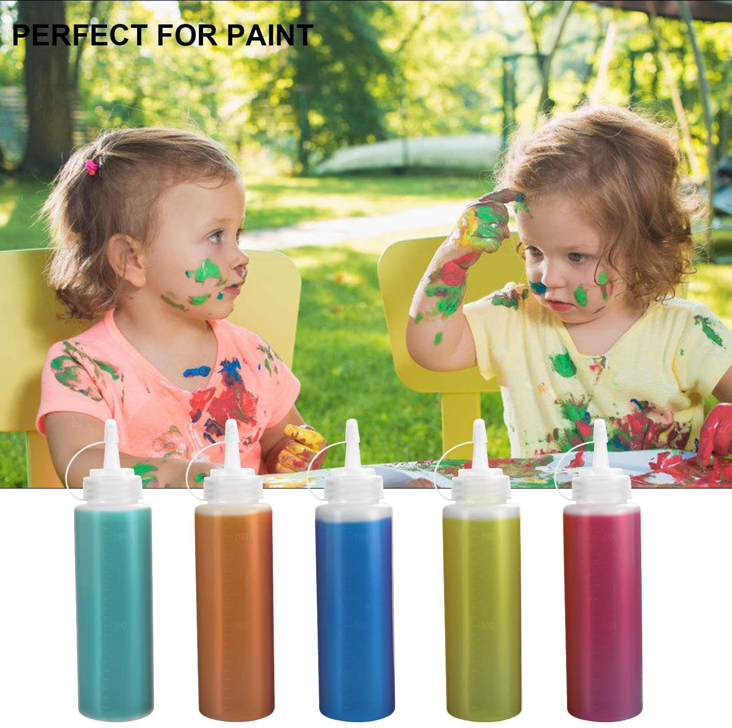 Zollyss Plastic Squeeze Bottle Ketchup Mustard Honey Oil Sauce Dispenser Bottle, White, 650Ml (3 Pcs)