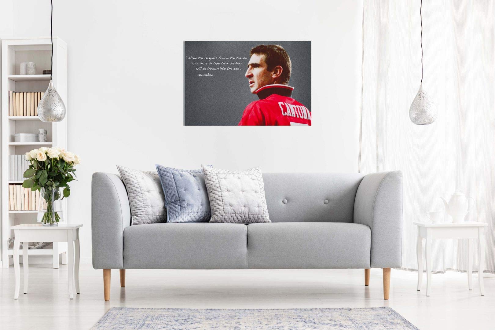 Eric Cantona Manchester United Sardines Quote Canvas Wall Art Picture Print (12X8In)