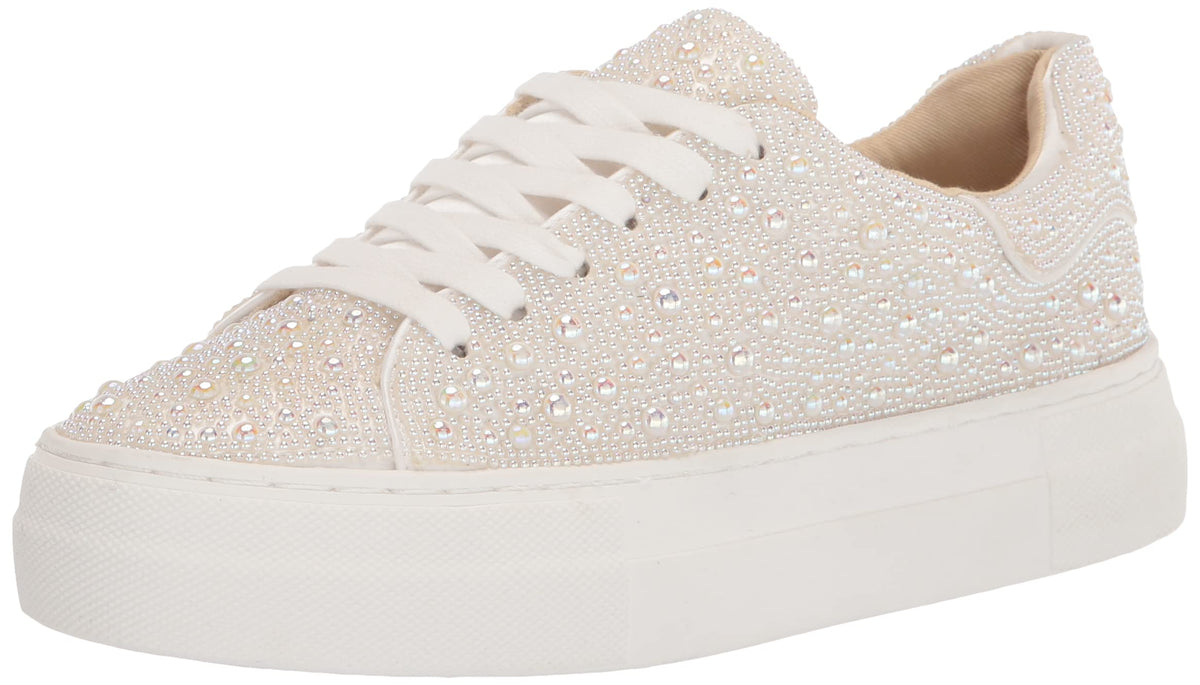 Betsey Johnson Womens Sidny Sneaker, Pearl, 85