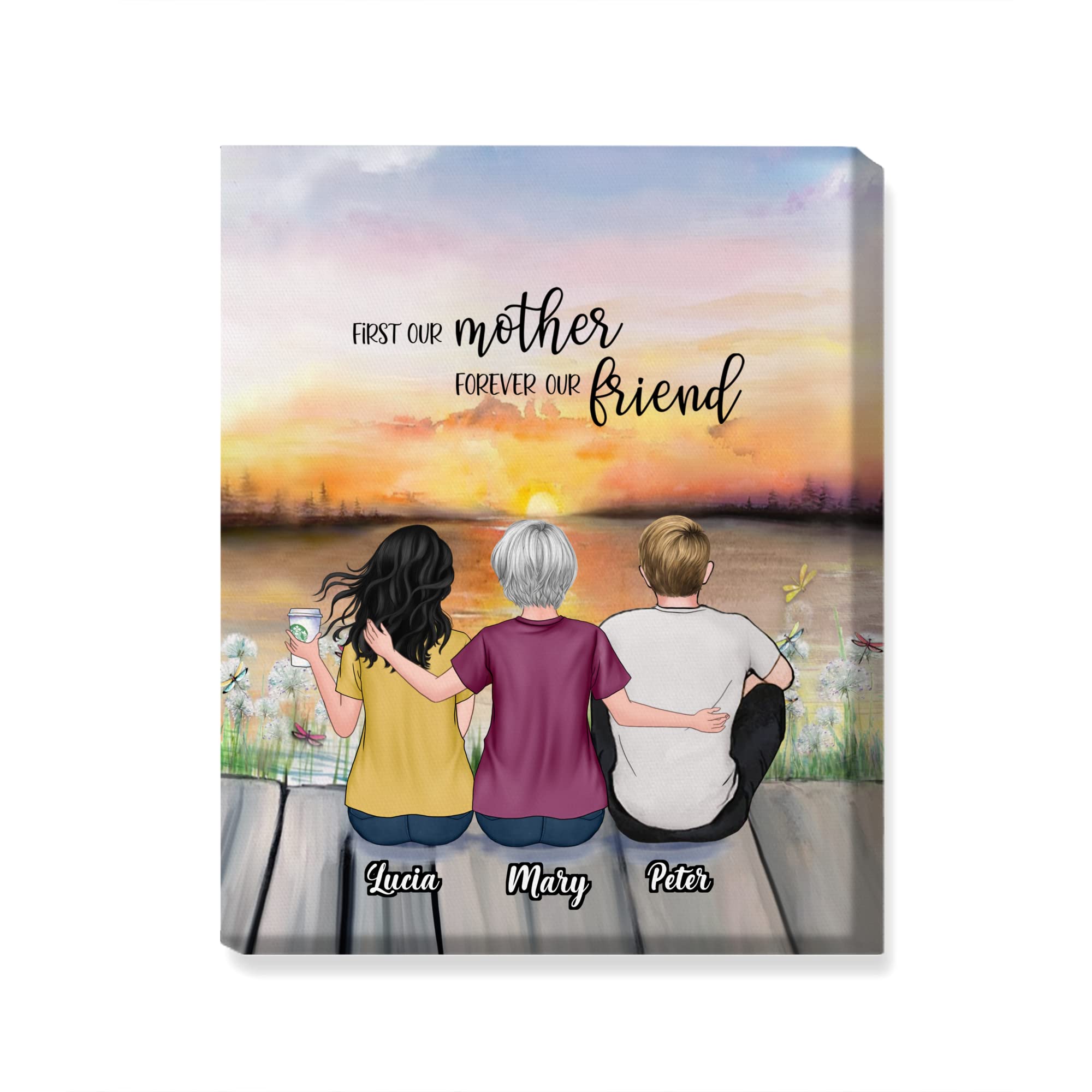 Gossby Custom Mom Wrapepd Canvas - Custom Gift For Mom From Daughter, Son With Design, Name - Mother Art Gift - Mothers Day, Chr