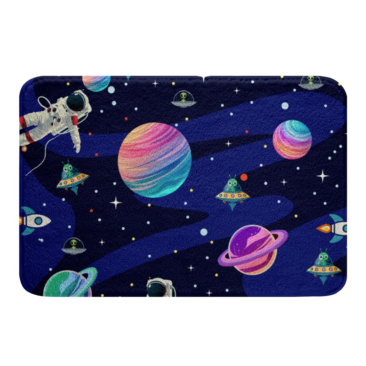 Galaxy Bathroom Rugs Universe Planet Bath Rugs Non Slip Bedroom Outer Space Astronaut Decor Bath Mats For Bathroom Space Rocket