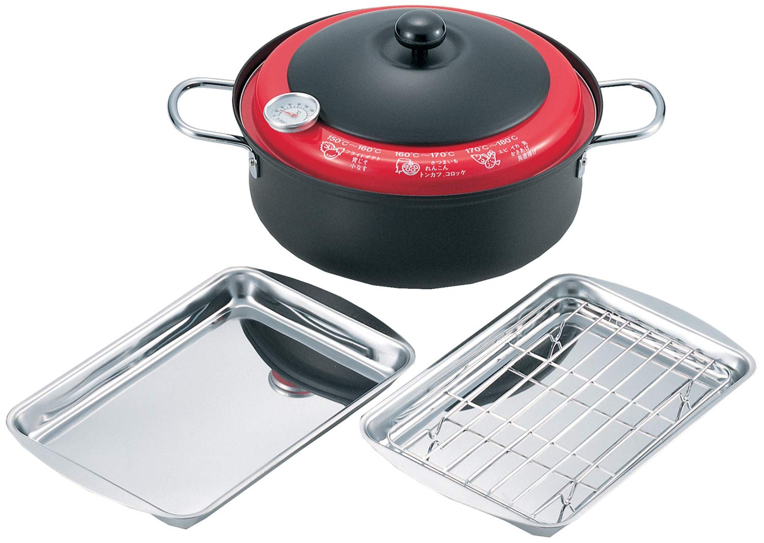 Comolife Perfect Cooking to Tempura Tool Set, Pot Fryer, Size : 12.87x9.51x5.85, Diameter 8.97 (in)