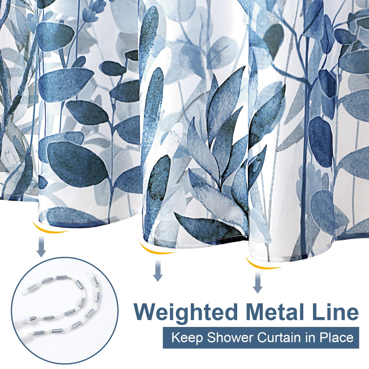 Besbesme Boho Mid Century Shower Curtain Set, Waterproof Fabric For Bathroom Decor Bathtub Modern Machine Washable Weighted Hem