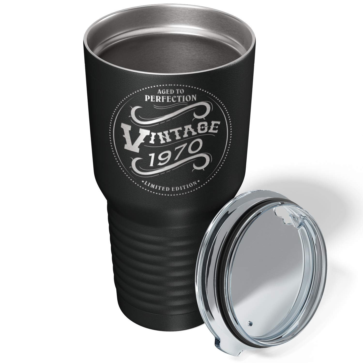 Cuptify 1970 Aged To Perfection Vintage 53Rd Birthday Gift For Men And Women 53 Years Old On Black 30 Oz Insulated Stainless Ste