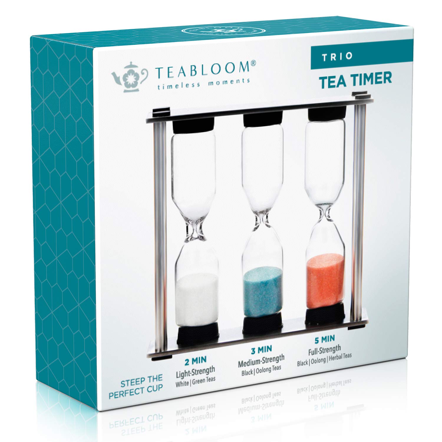 Teabloom Trio Tea Timer - Brew In 2/3/5 Minutes For Lgt/Mt Black/Oolong/Herbal Teas