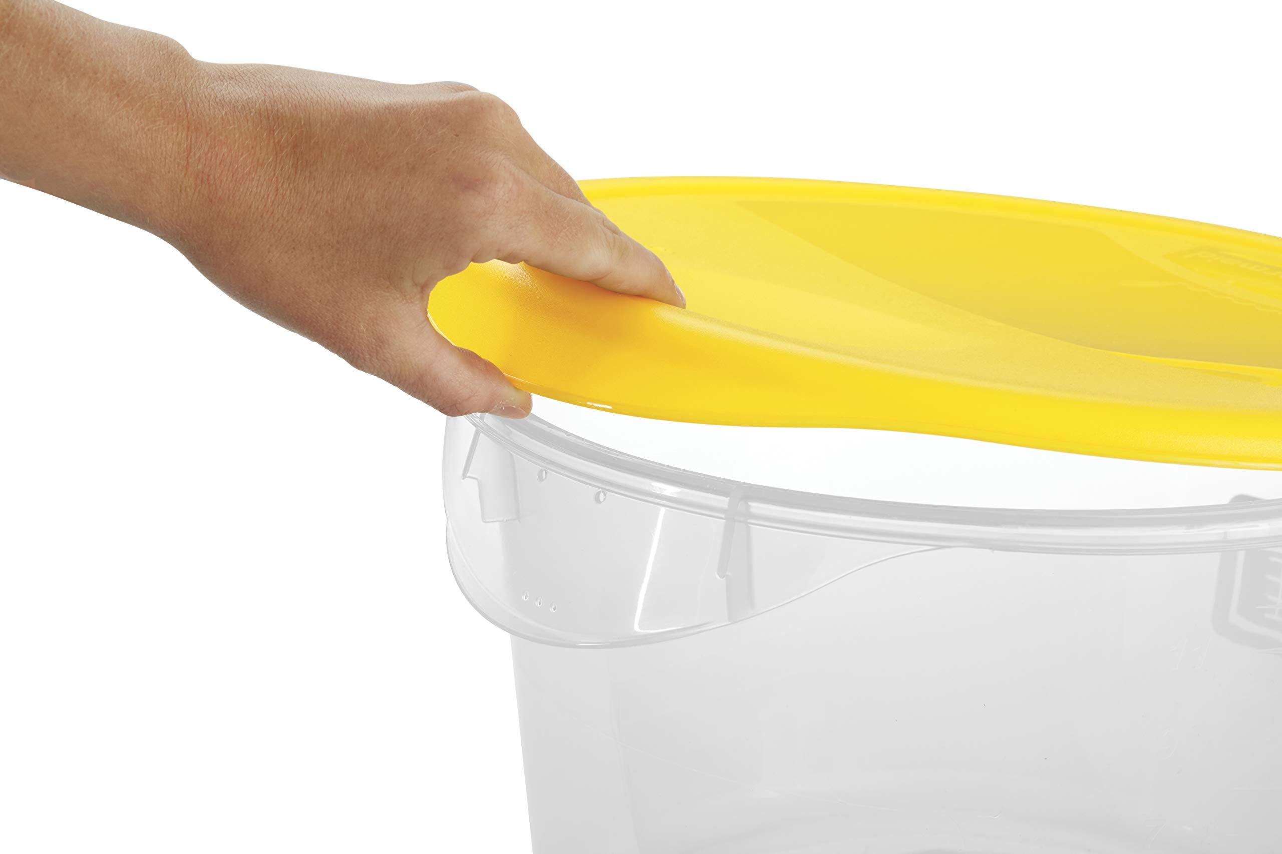 Rubbermaid Commercial Lid, For Round Food Storage Container, Yellow, Fits 12-22 Qt. Containers