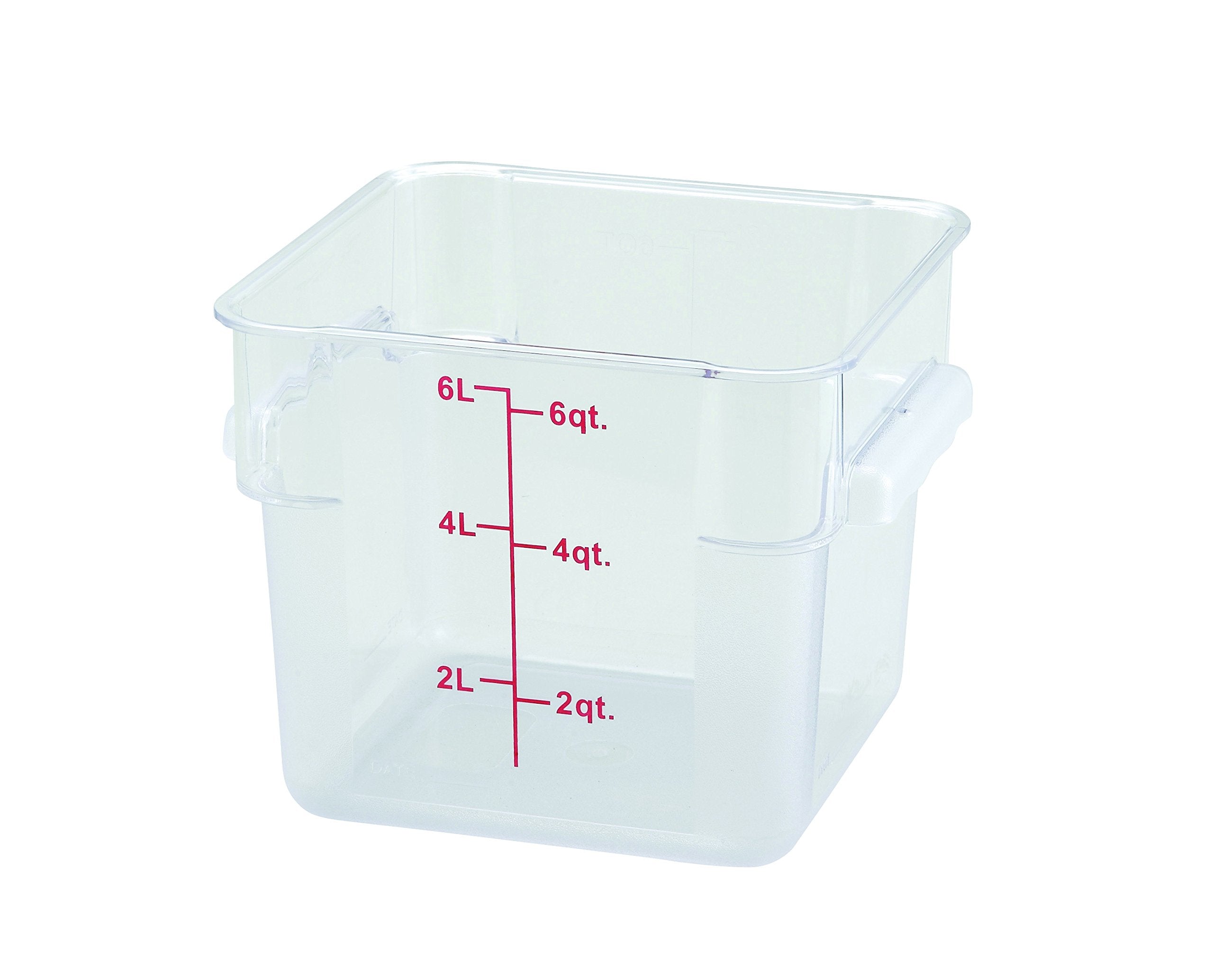Winco 6qt Square Storage Container, Clear, PC