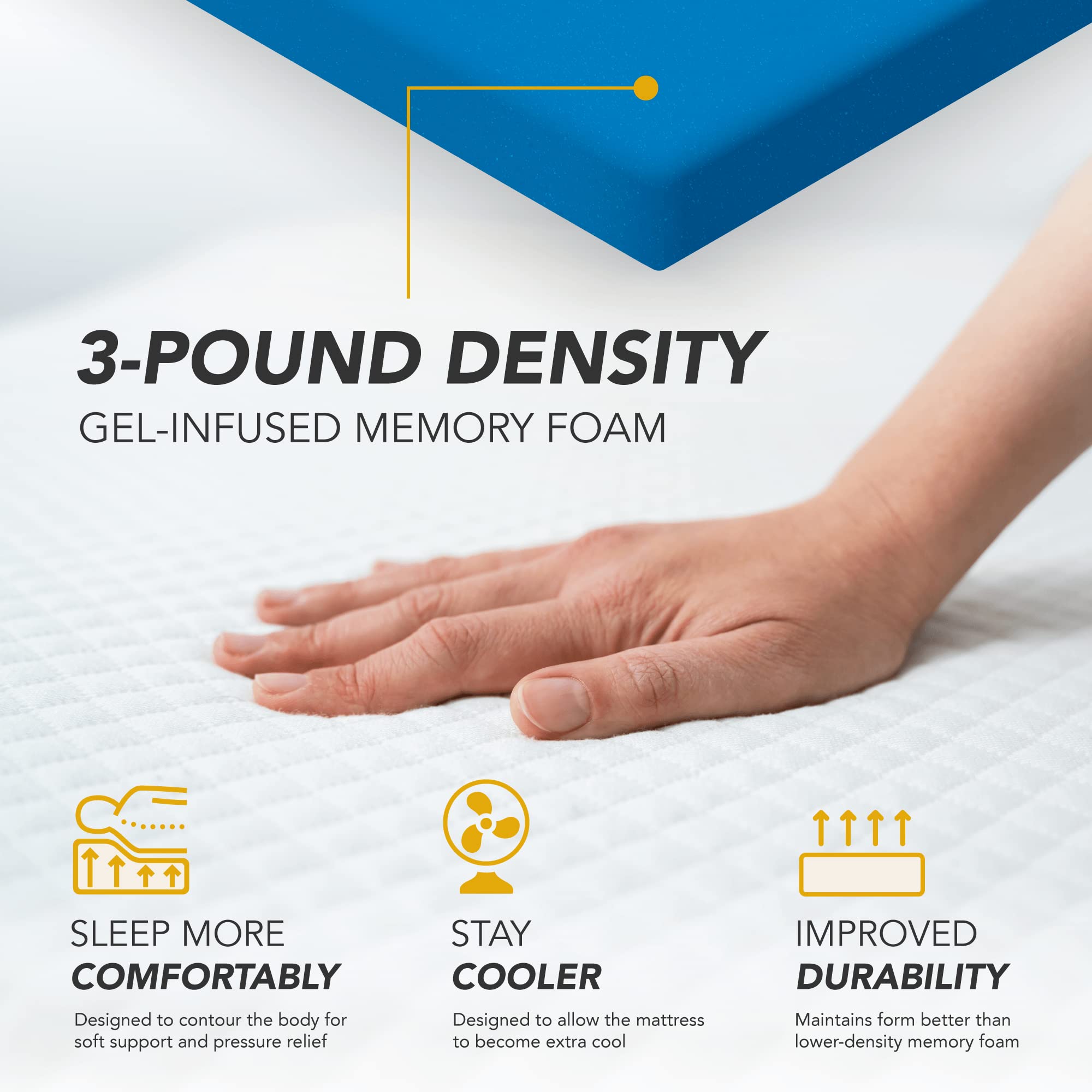 DynastyMattress 10-Inch CoolBreeze Gel Memory Foam Mattress for RV  Camper  Trailer-Short King RV Size  USA Made
