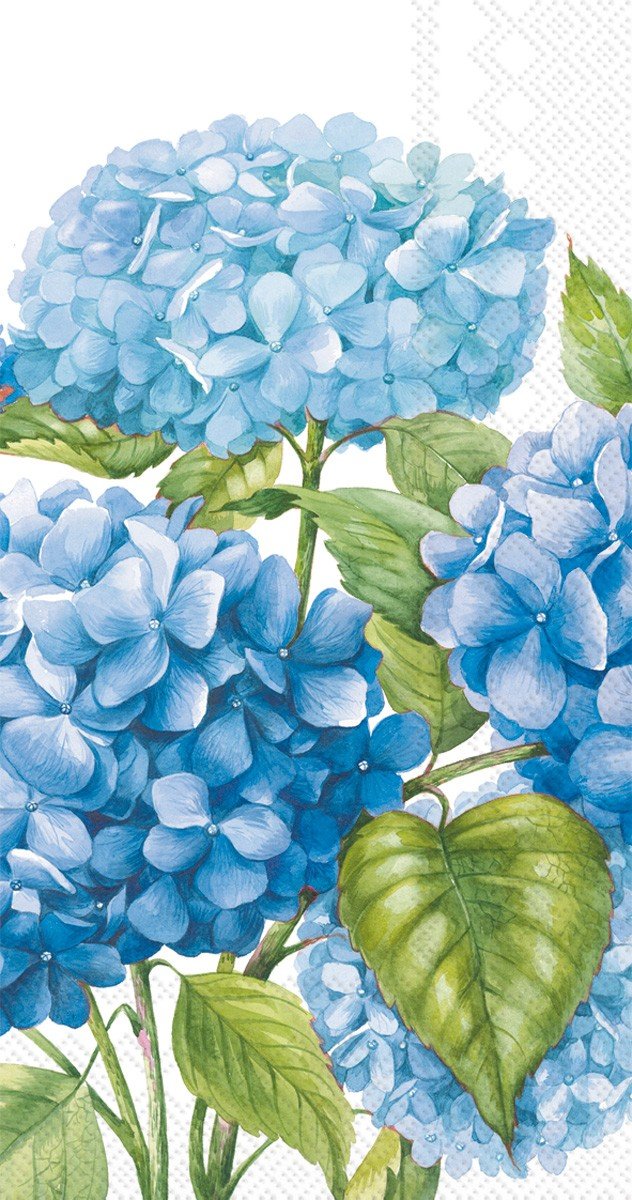 Ideal Home Range 16-Count 3-Ply Paper Guest Towel Napkins, Blue Sea Of Pink Blossoms, 8.5 X 4.5 Inches