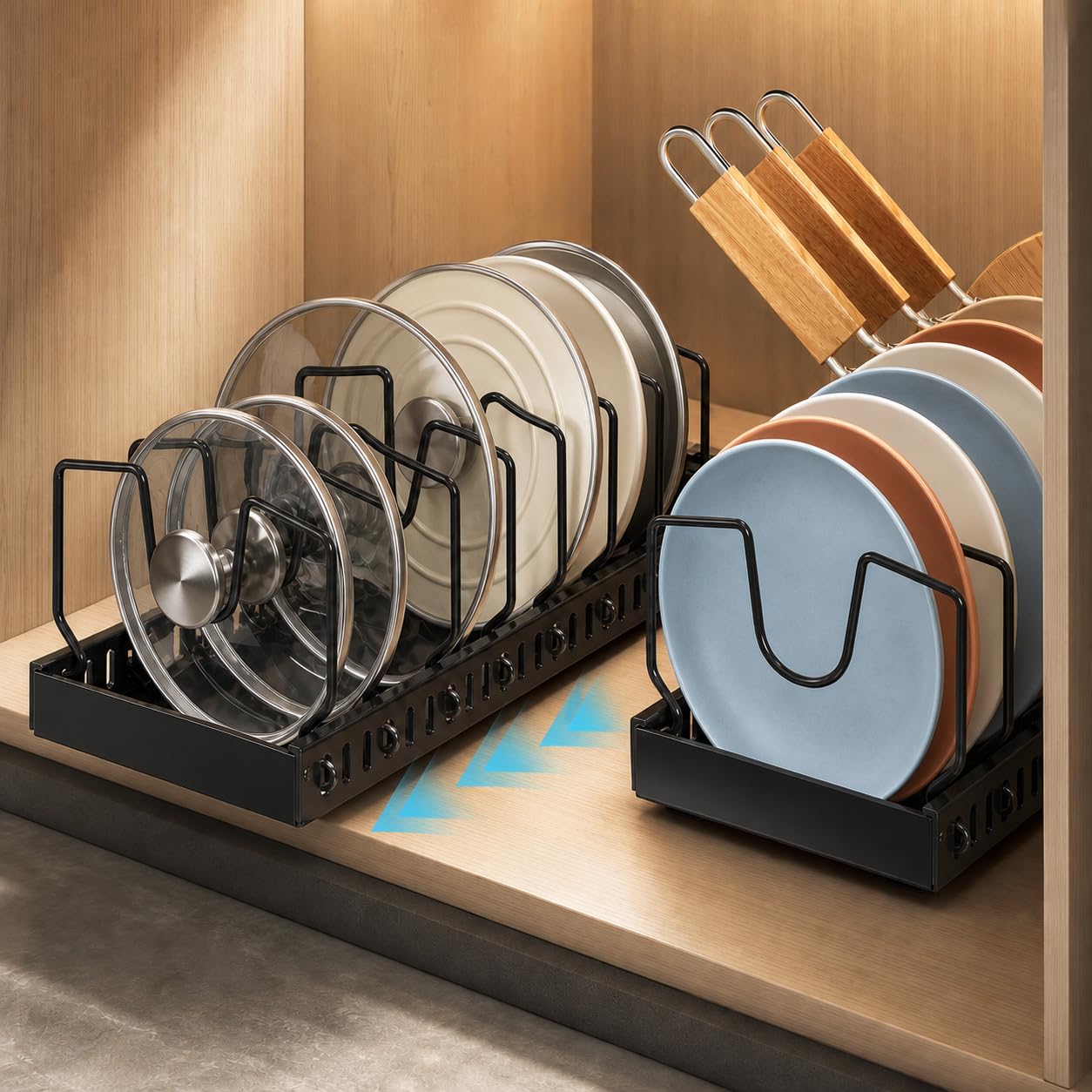 WOSHEN Pull Out Pots and Pans Organizer Under Cabinet, 2Pack