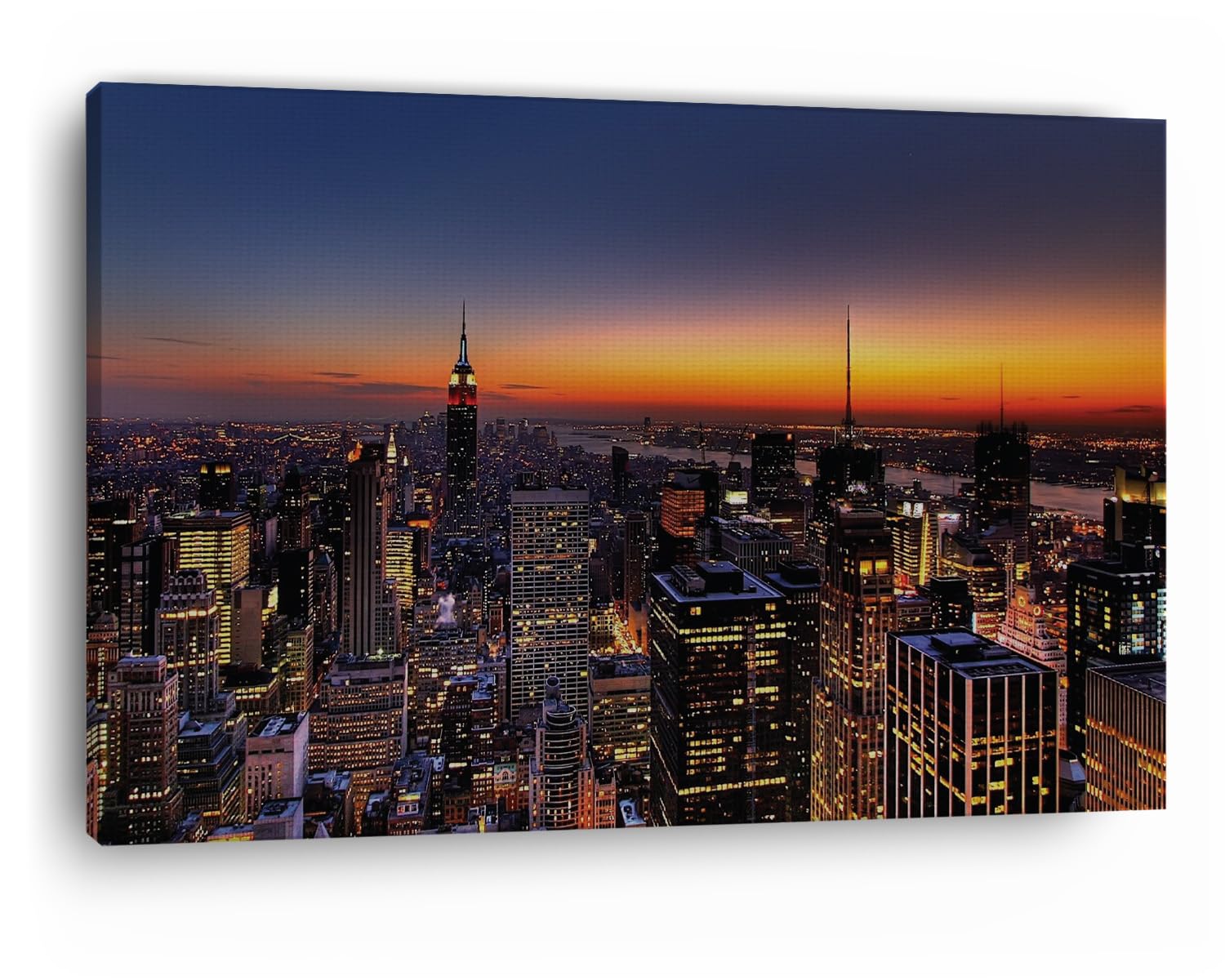 TRUECANVAS New York Skyline, Wooden Framed Canvas Paintings for Home Decor | Bedroom, Living Room,Wall Decoration | Wall Art Pai