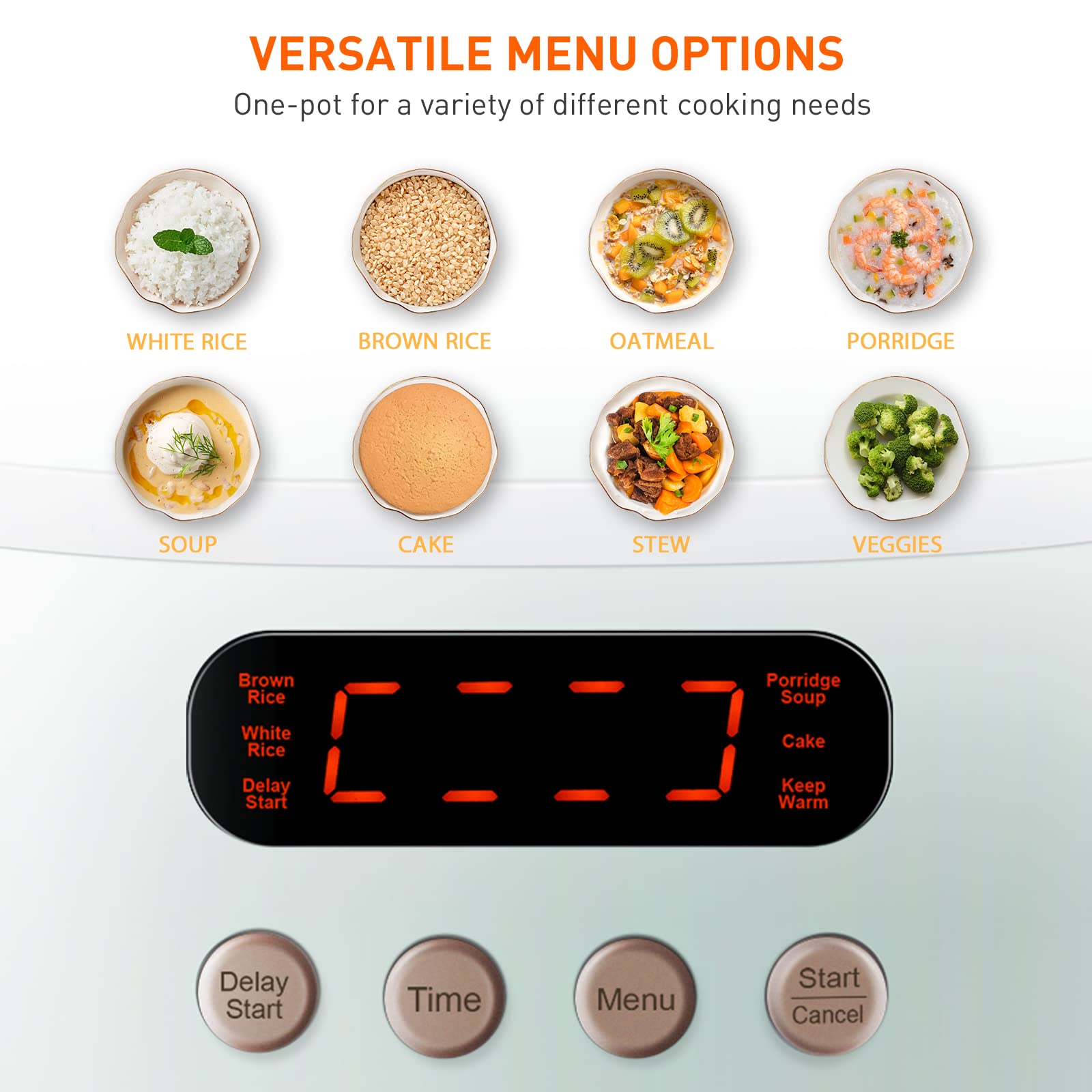 Bear Rice Cooker 4 Cups (UnCooked)  Rice Cooker Small  6 Cooking Functions  Advanced Fuzzy Logic Micom Technology  24 Hours Preset Keep Warm  for White/Brown Rice Quinoa Oatmeal Soup Cake  2L Green