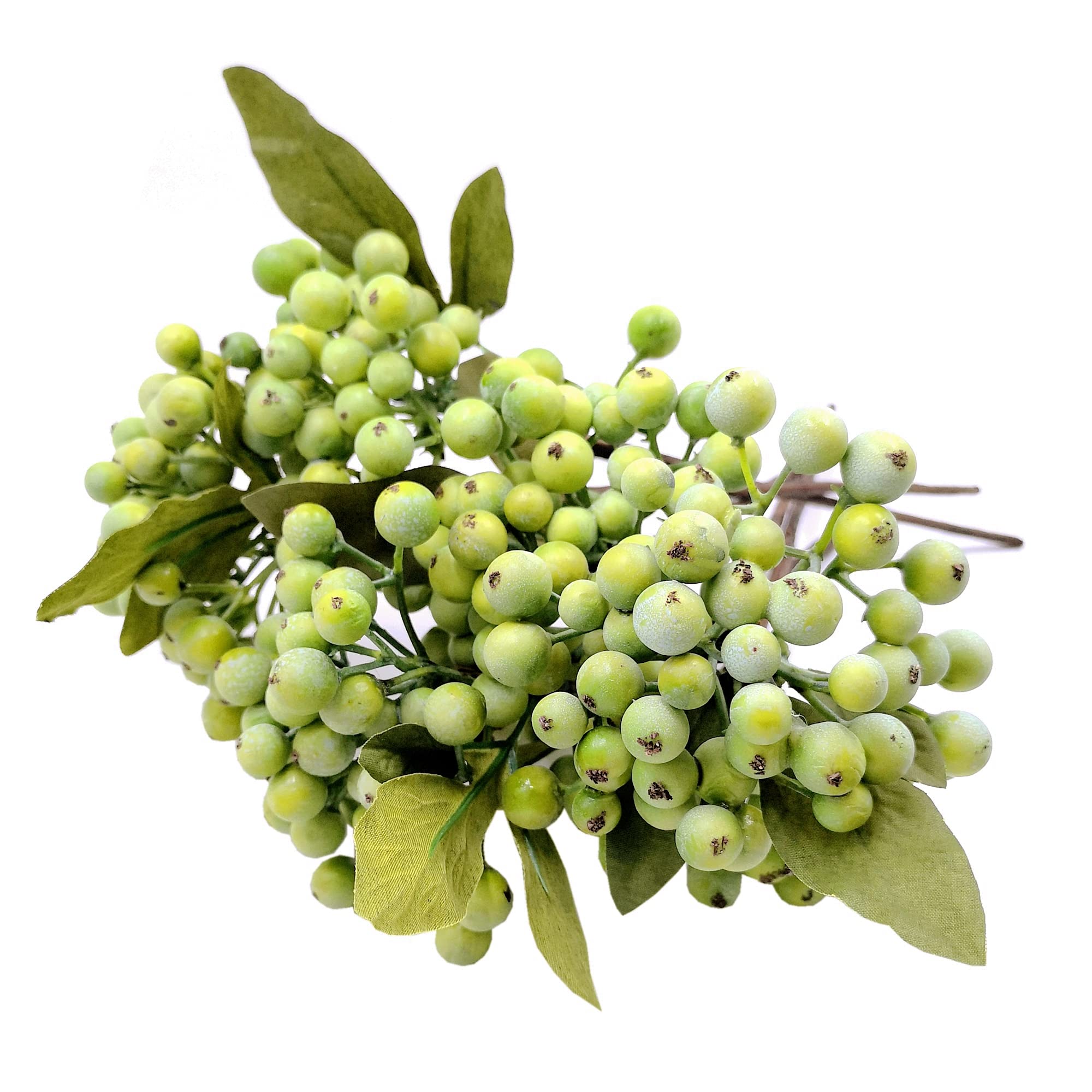 M2cbridge Pack of 6 Green Artificial Berry Stems Christmas Picks Wreath Ornament(Green)