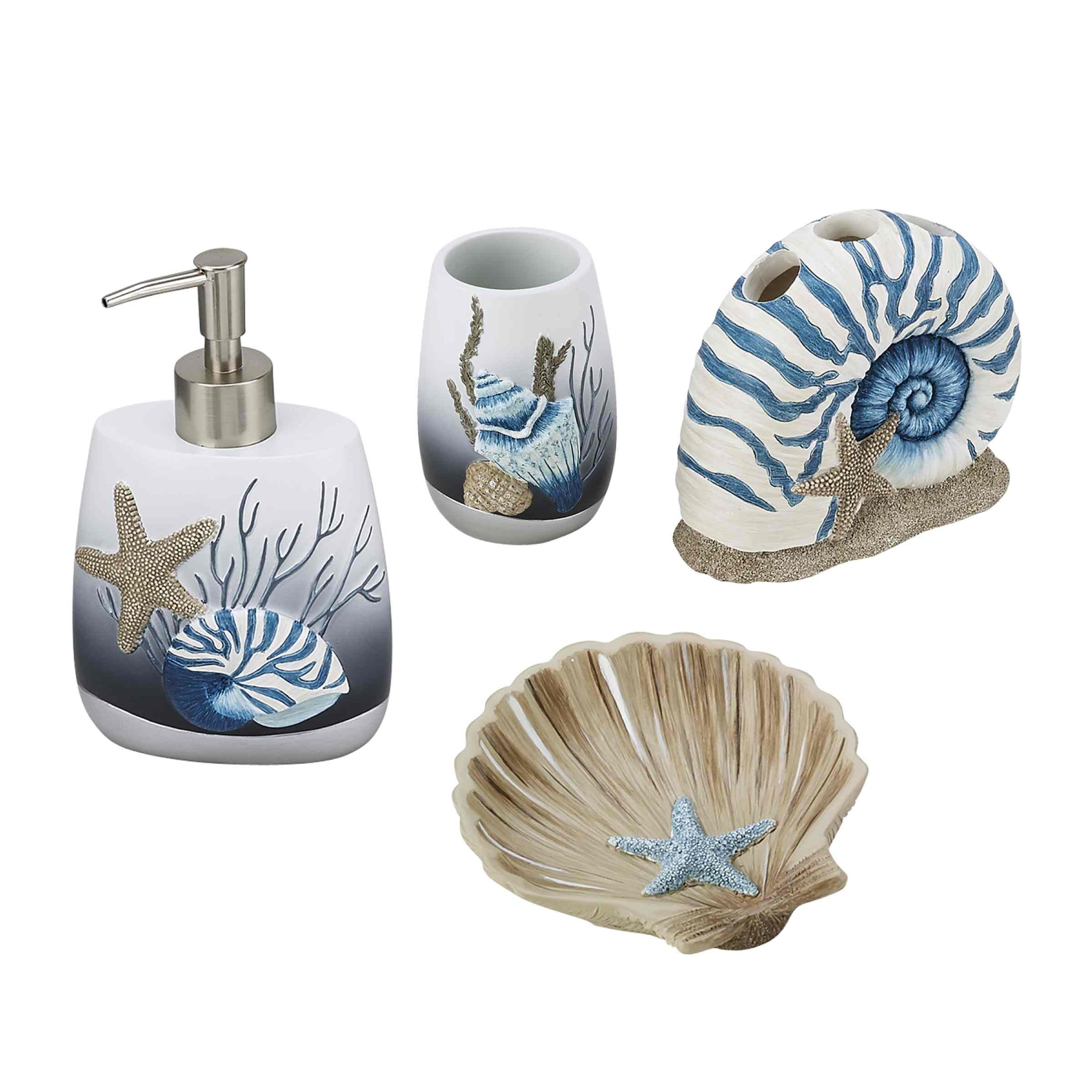 Avanti Linens - Tissue Box Cover, Oceanscape Inspired Bathroom Accessories (Blue Lagoon Collection)