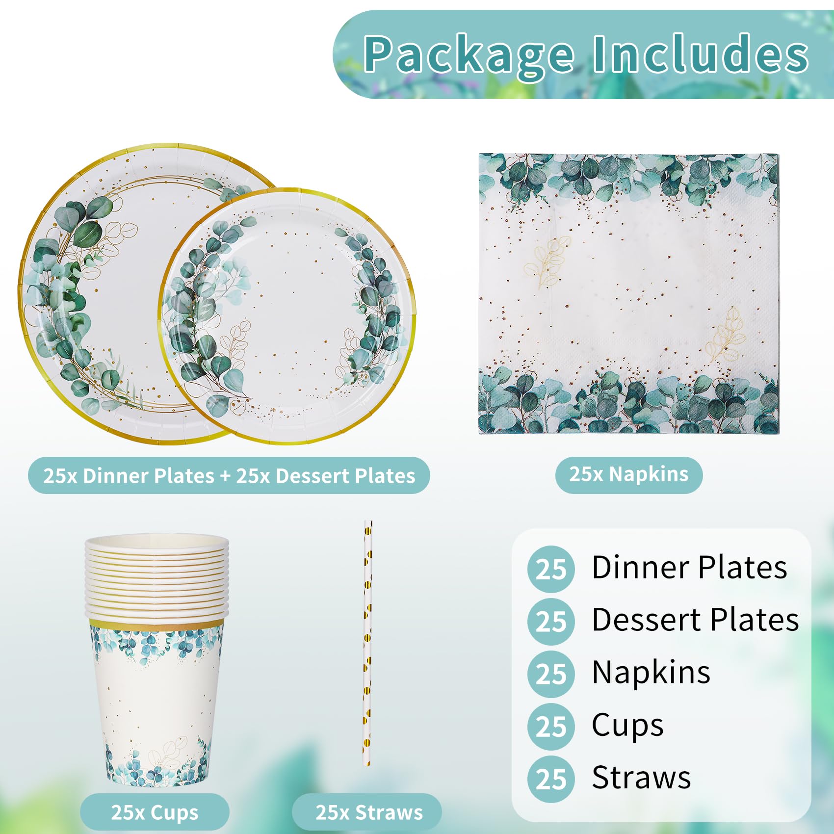 200Pcs Iridescent Party Decorations Supplies, Paper Plates And Napkins Set, Iridescent Party Tableware Set For Mermaid Unicorn B