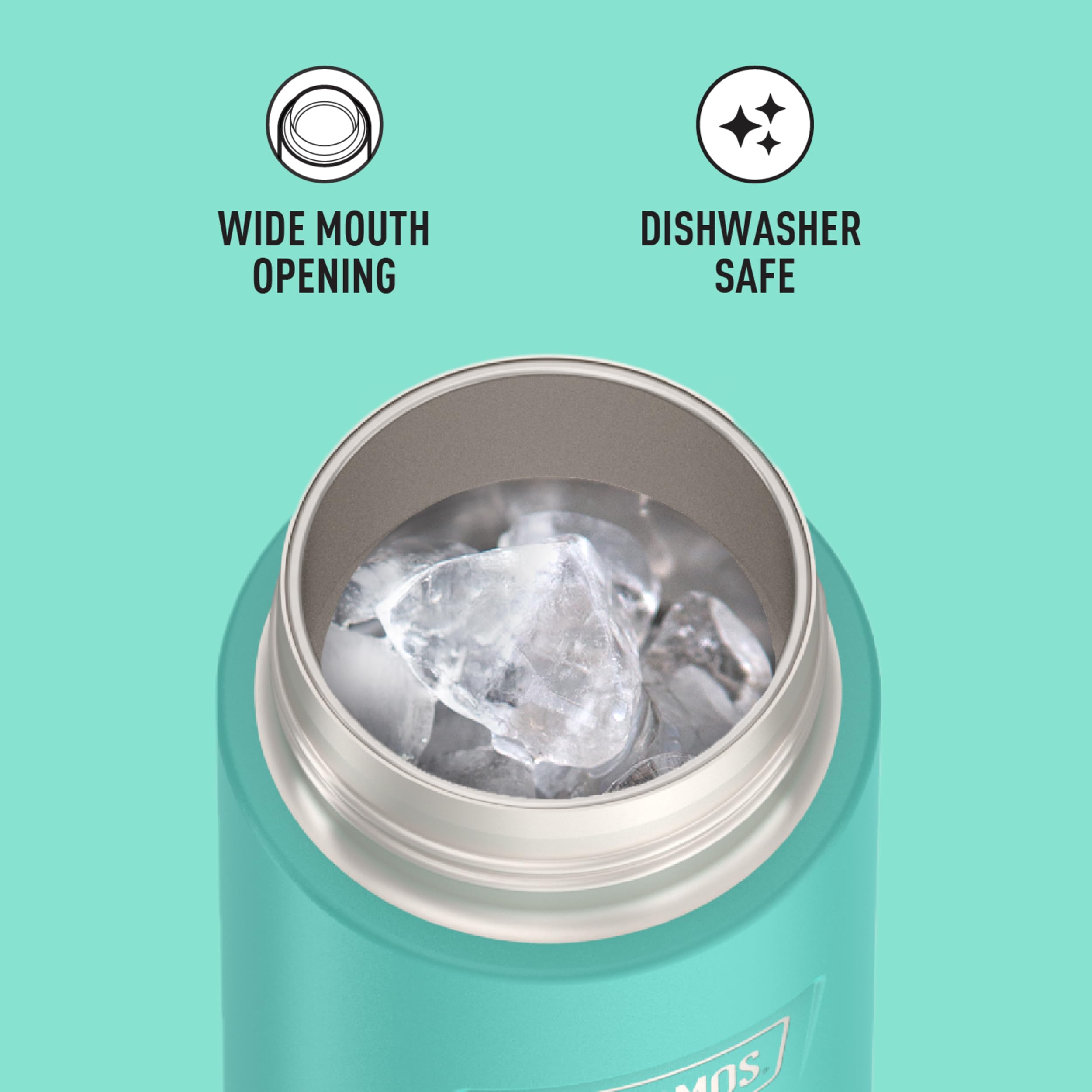 Thermos Icon Series Insulated Water Bottle With Straw Lid - 18 Ounce, Seafoam - Stainless Steel Vacuum Insulated Water Bottle Wi