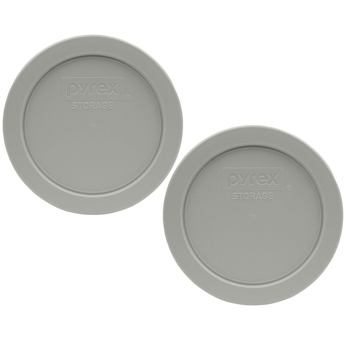 Pyrex Bundle - 2 Items: 7200-Pc 2-Cup Jet Gray Plastic Food Storage Lids Made In The Usa