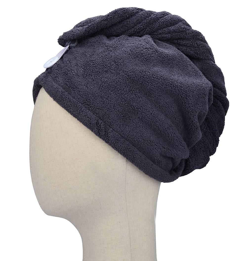 HOPESHINE Microfiber Hair Drying Towel Turban Twist for Long Hair Magic Instant Dry Hair Towel Wrap Fast Drying Absorbent Cap Gr