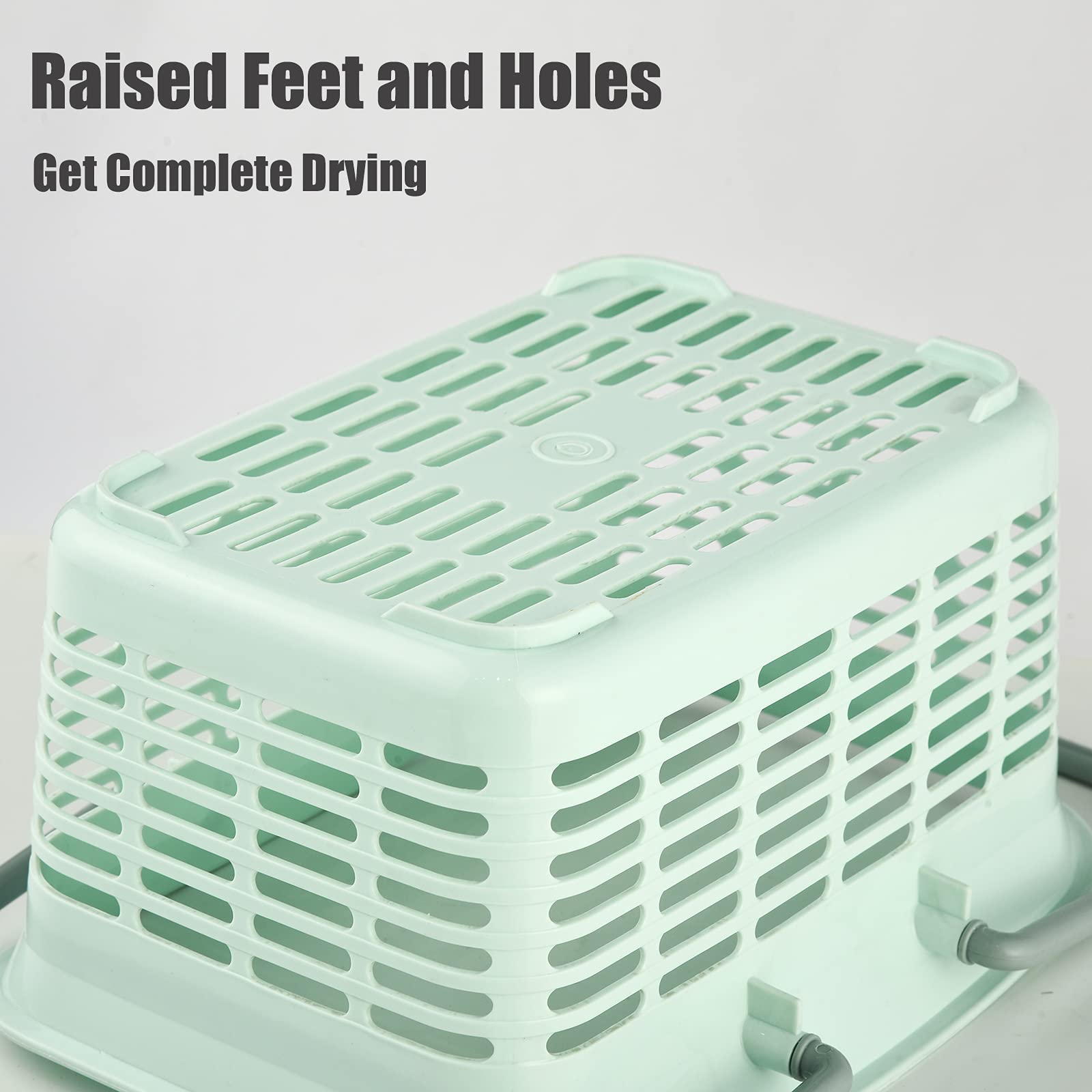 Alink Plastic Shower Caddy Basket With Handle, Portable Organizer Storage Basket For College Dorm, Bathroom, Kitchen - Blue