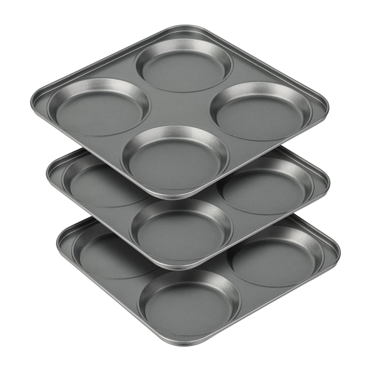 Tiawudi Muffin Top Pan, 4-Cup Hamburger Bun Pan, Large Whoopie Pies Pan, Non-Stick Bakeware For Eggs, Cornbread, Small Cake Laye