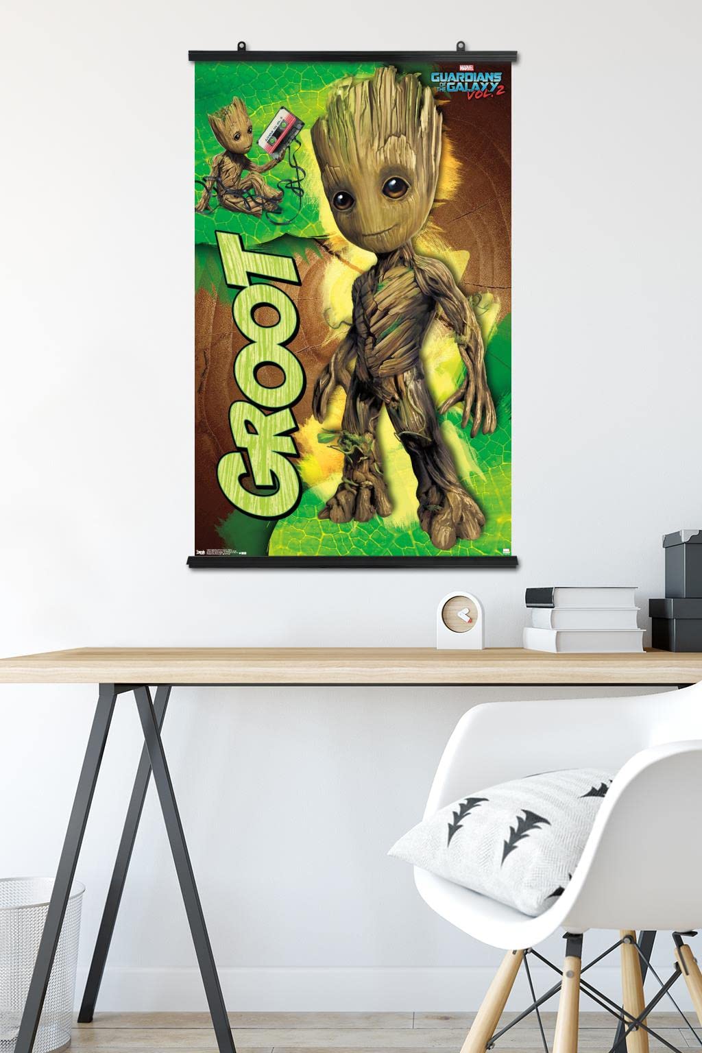Trends International Groot Wall Poster & Clip Bundle - 22.375" x 34", Premium Quality, Marvel Cinematic Universe, EBPOD15096PC