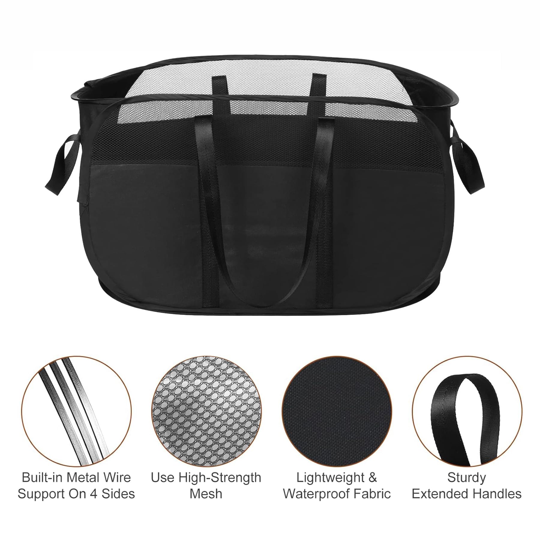 Collapsible Laundry Baskets, Pop Up Laundry Baskets With Reinforced Handles, Lightweight Foldable Laundry Basket For Laundryroom