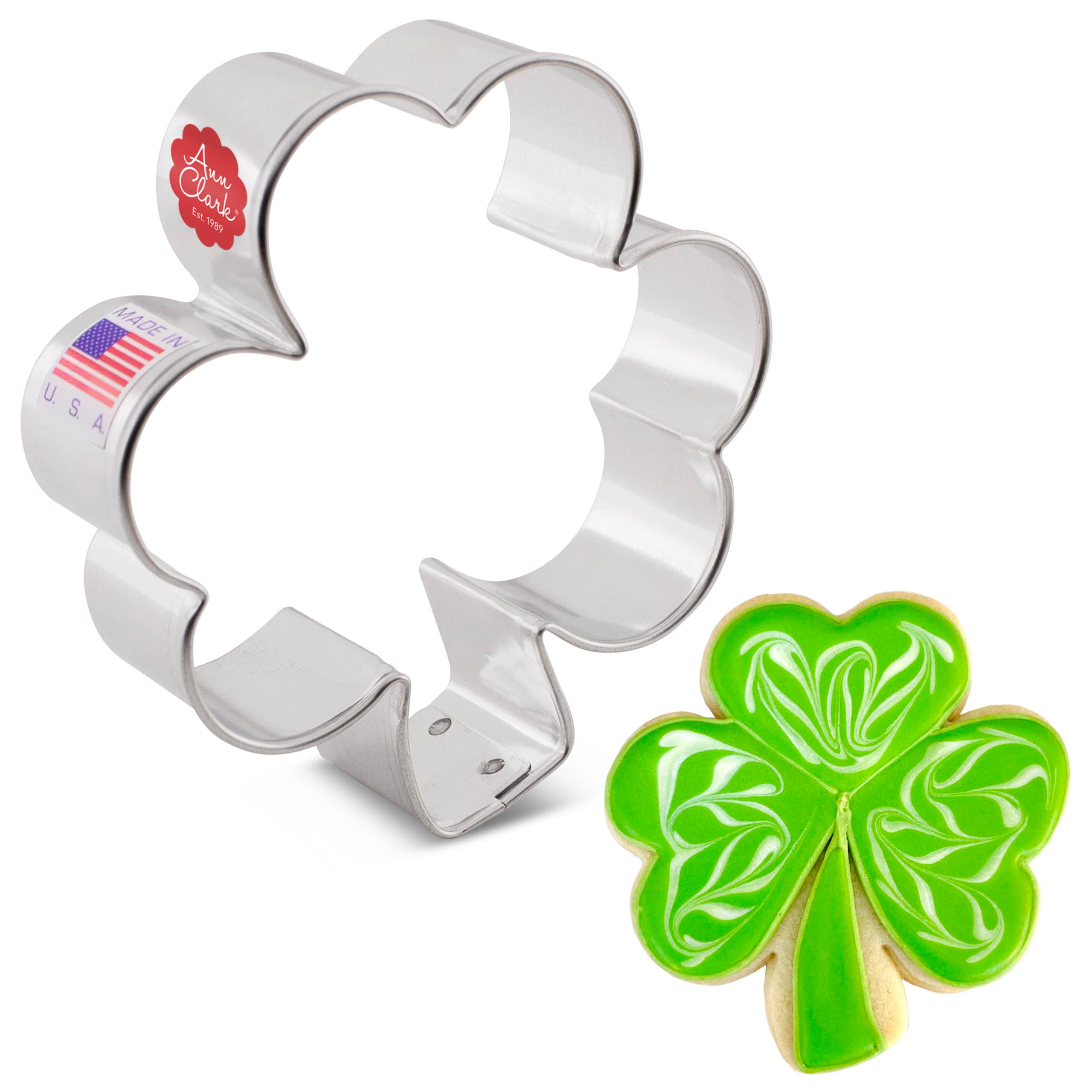 Small Shamrock Cookie Cutter, 3.25'' Made In Usa By Ann Clark