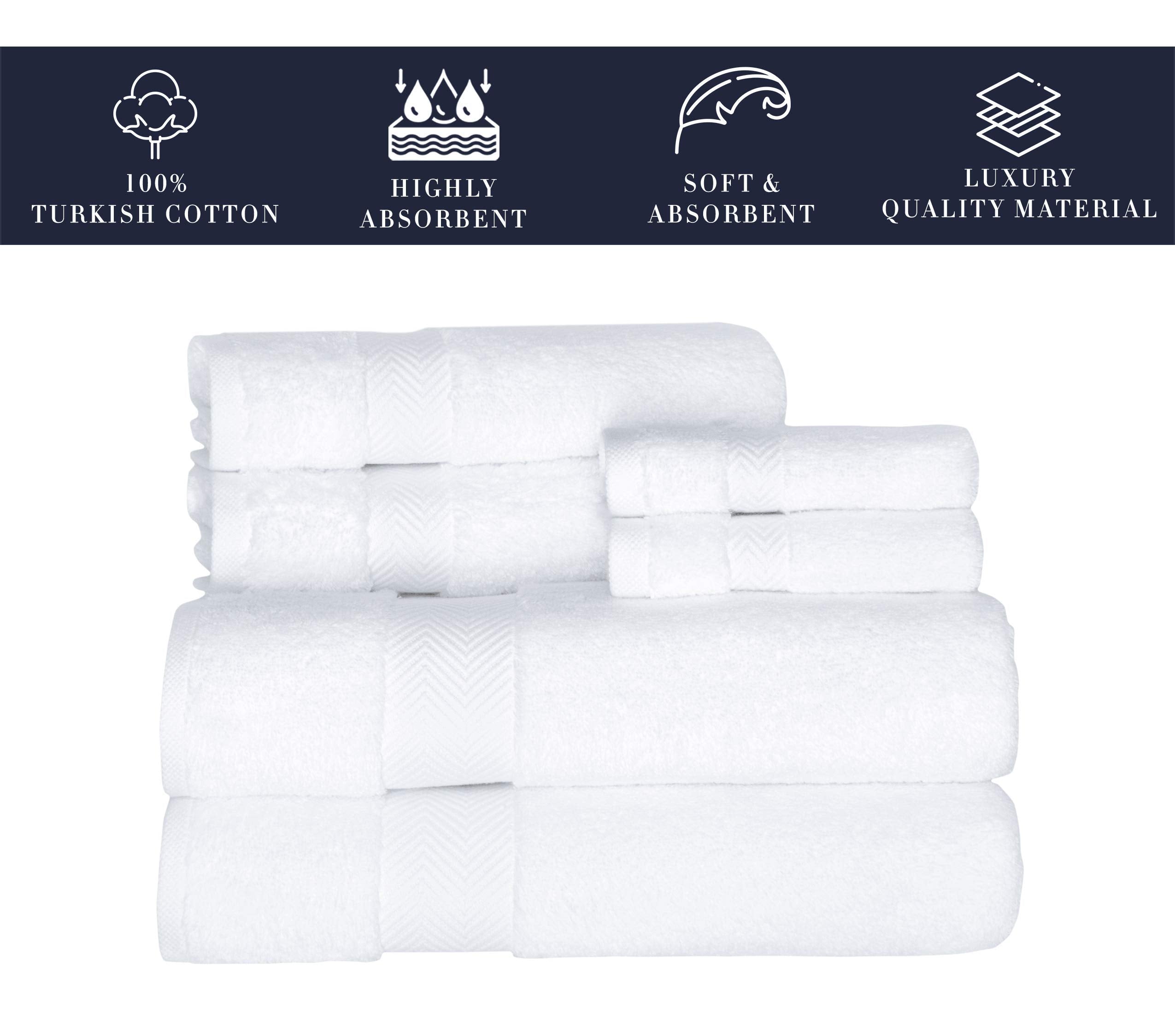 Ctt Classic Turkish Towels Set Of 6-100% Turkish Cotton, Absorbent & Comfy, Includes 2 Bath Towel 2 Hand Towel & 2 Washcloth | (