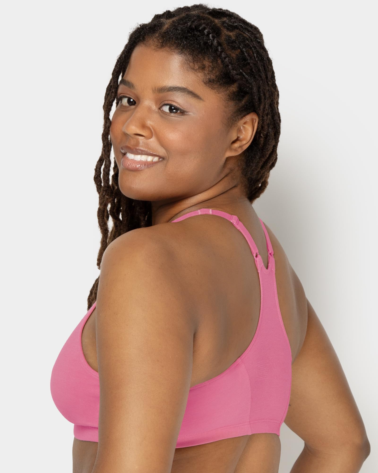 Fruit Of The Loom Womens Adjustable Shirred Front Racerback Sports Bra, Neon Pink Heatherwhitegrey - 3-Pack, 44 Us