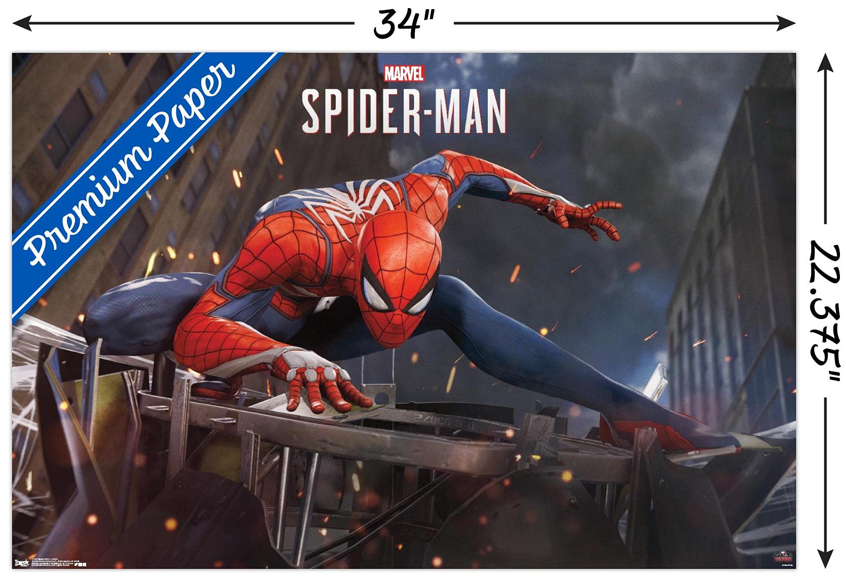 Trends International Spider-Man Action Wall Poster, 22.375" x 34", Premium Unframed Version