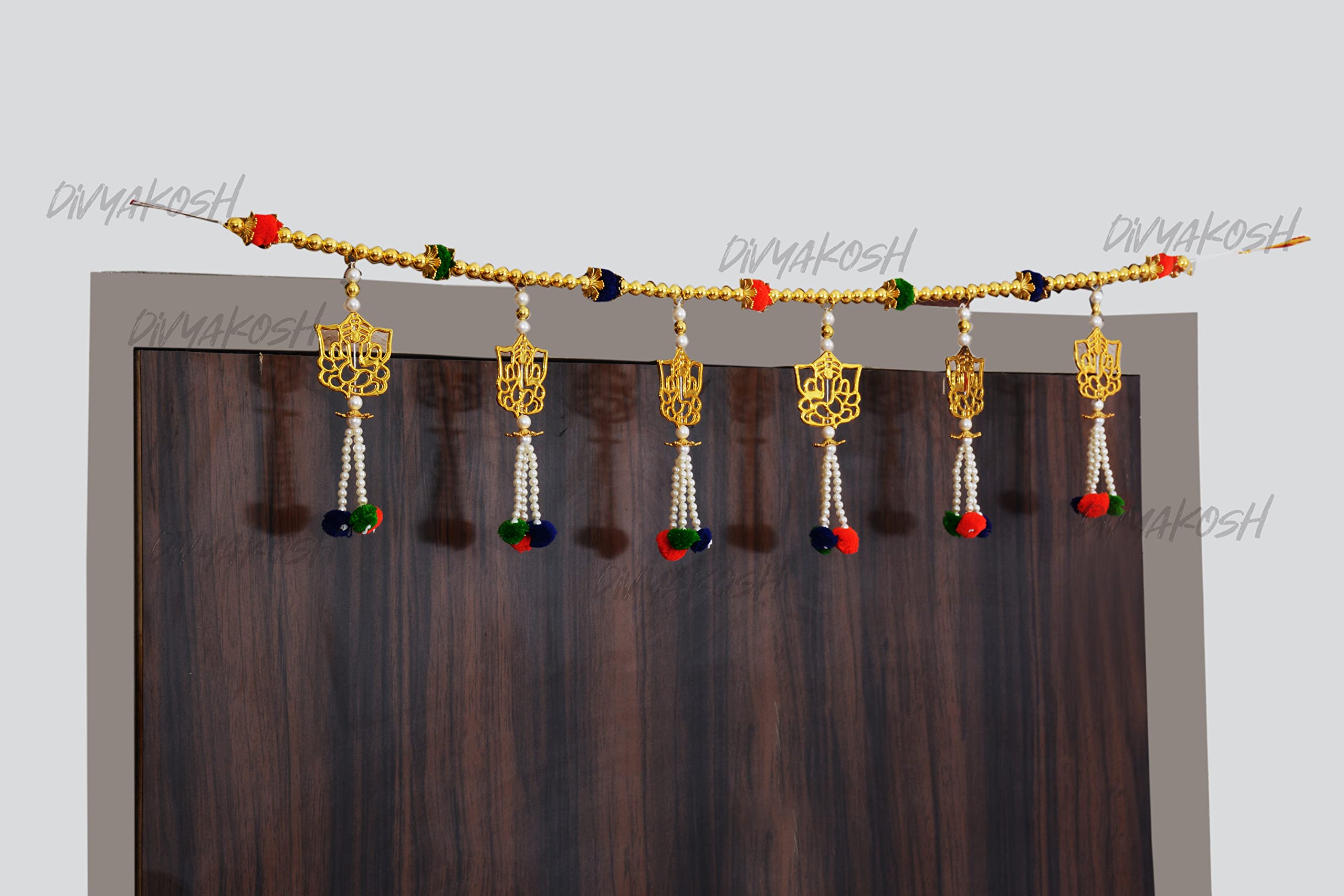 Divyakosh Ganesha Hanging for Door| Bandhanwar for Main Door, Mandir| Thoranam for Pooja Room| Vinayak/Ganpati Bandarwal for Doo