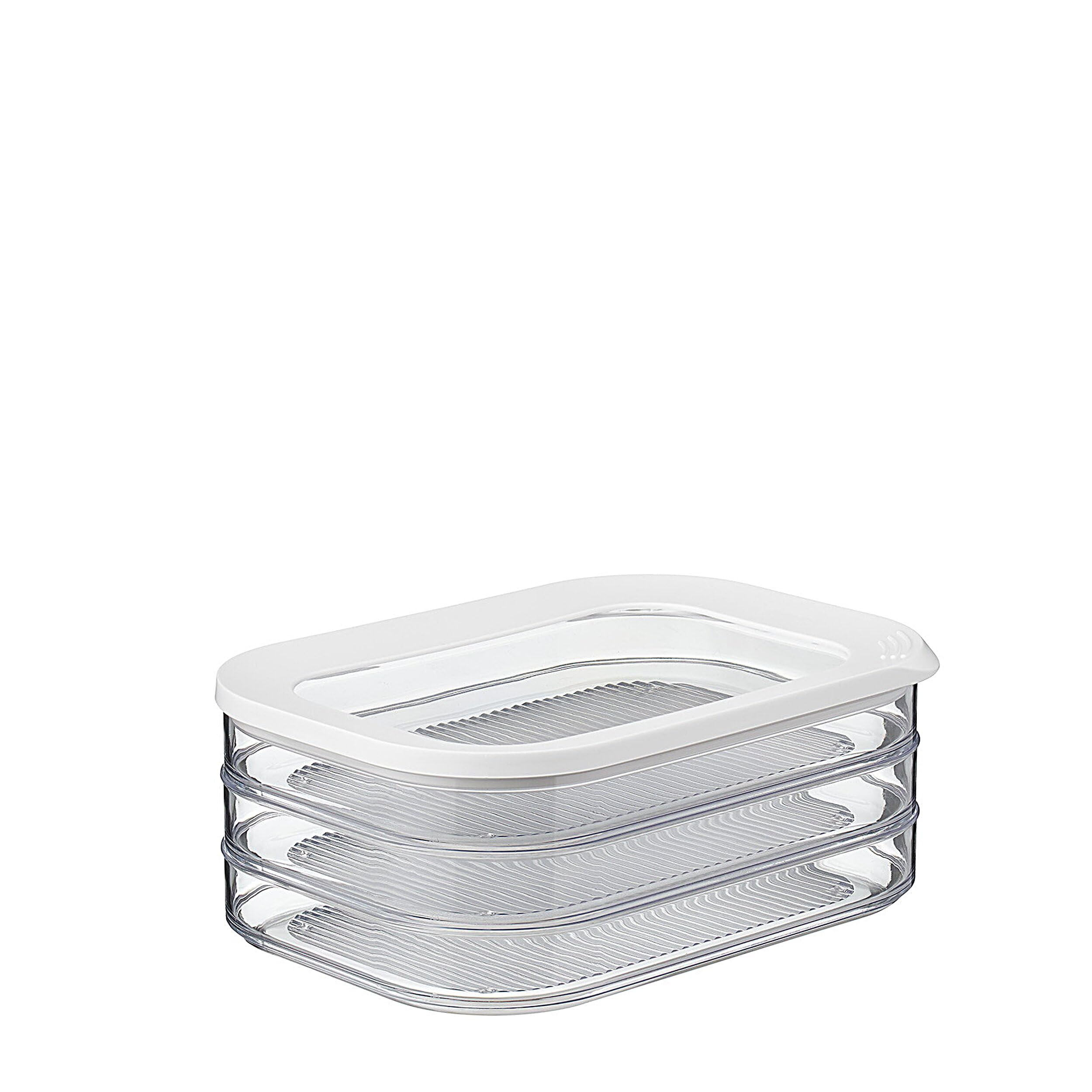 MEPAL Modula Rounded Food Storage Box with Lid Set of 3 | Ideal for Cold Cuts, Cheese, and More | Stackable design | Transparent