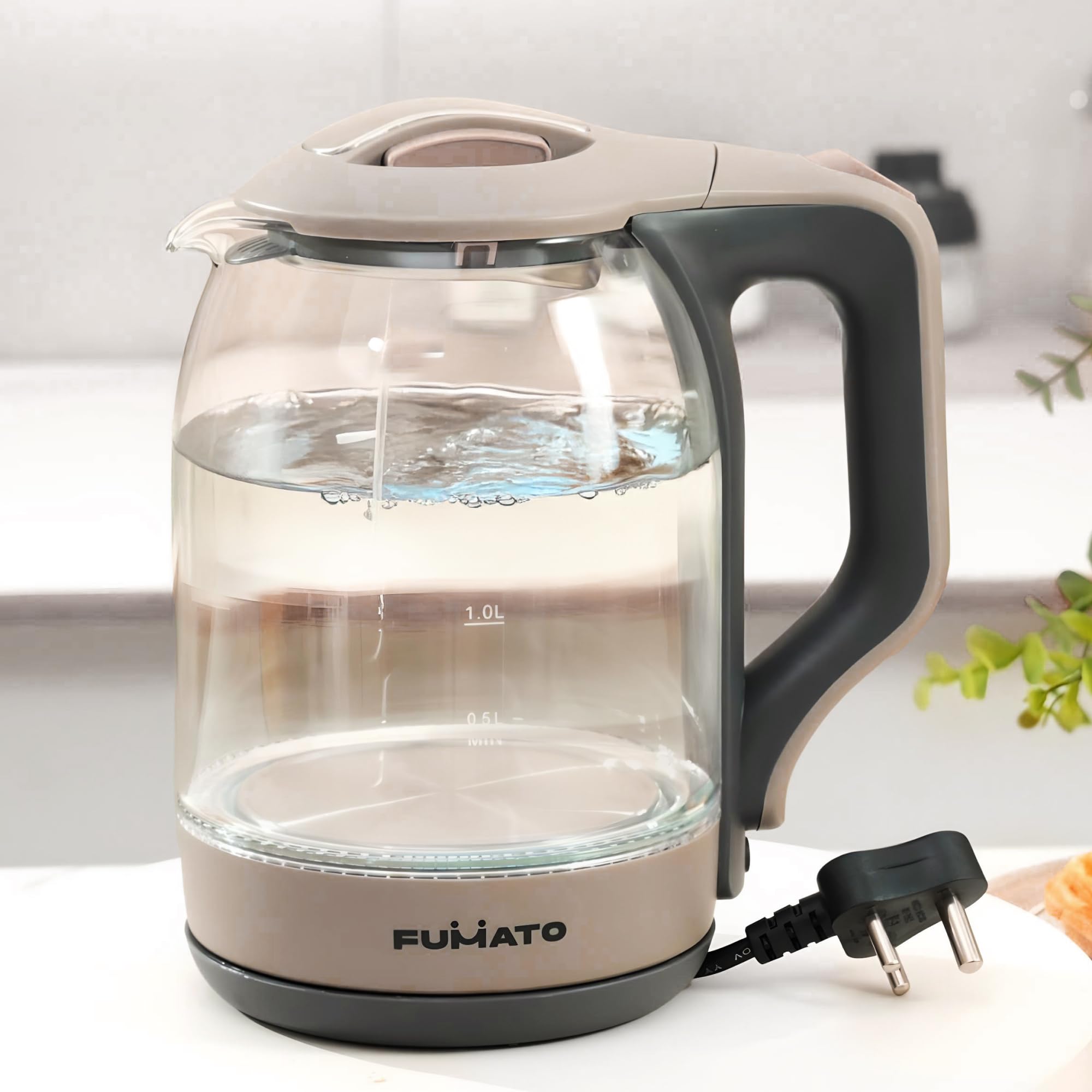 The Better Home Fumato Glass Electric Kettle 1.8L | Borosilicate Glass 1500 Watts | Auto Cut-Off 360 Degree Rotating Base | Stai