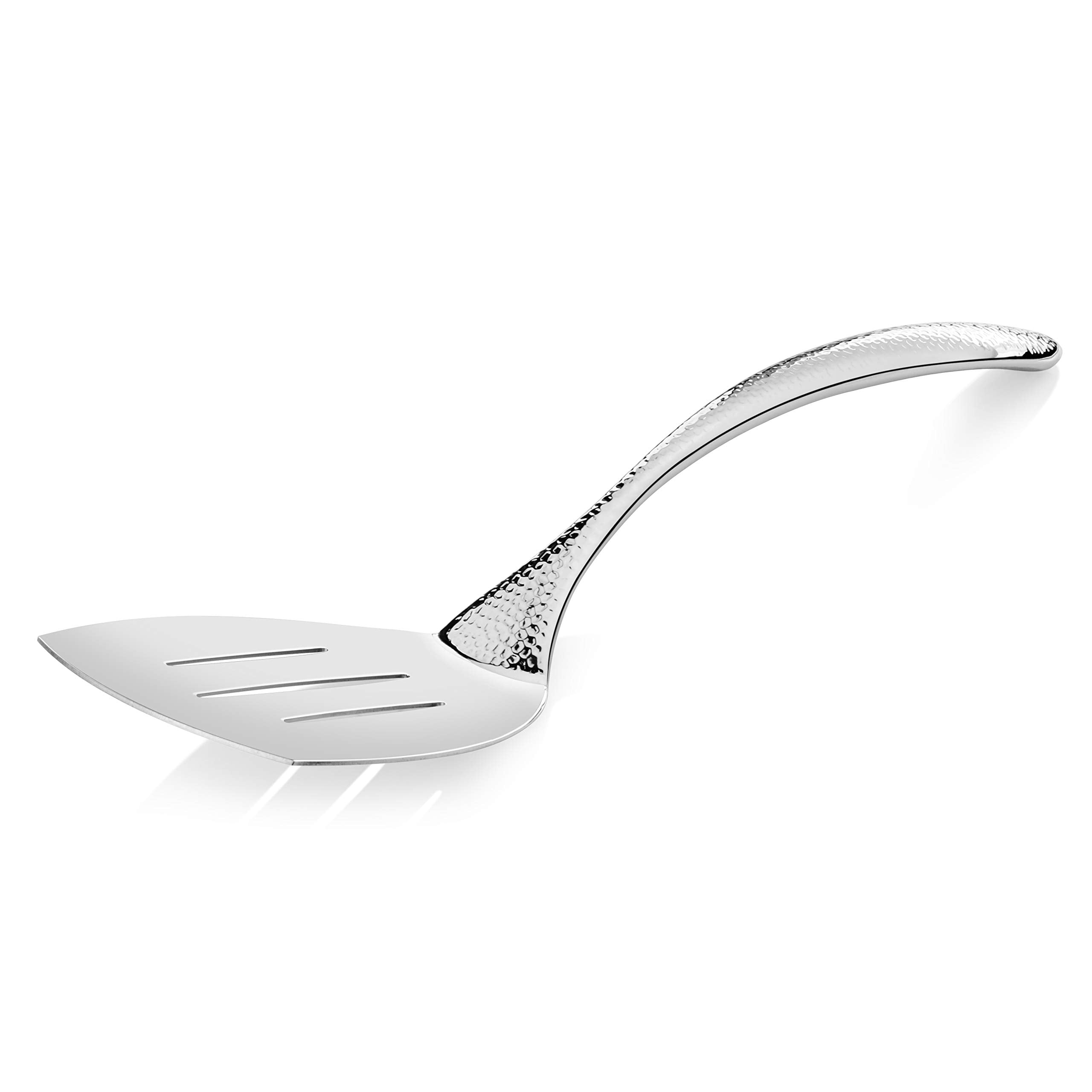 New Star Foodservice Mars Collection, Stainless Steel, Hammered Handle Slotted Spatula, 14.4-Inch, 7.2 Ounces