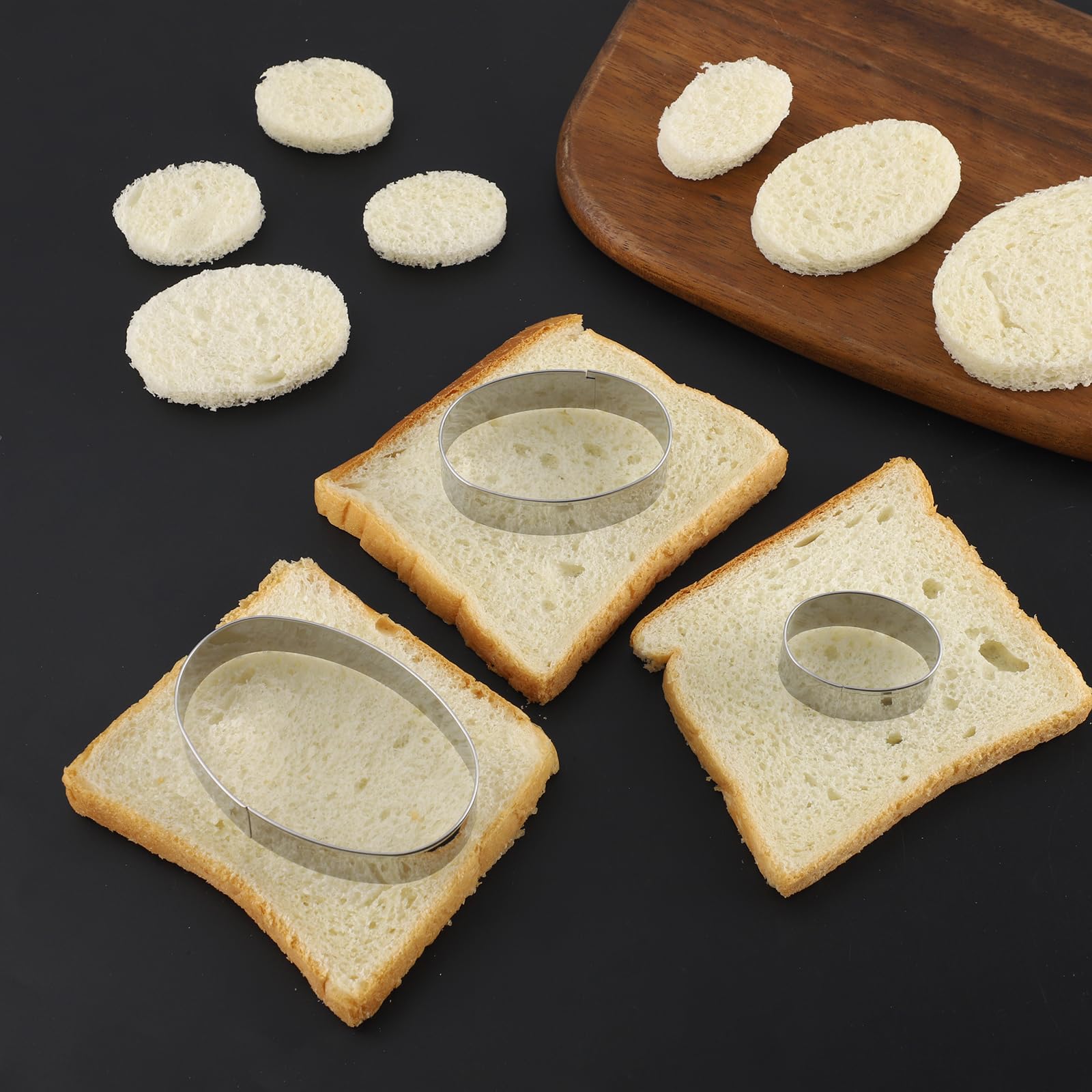 Oval Cookie Cutter Set Large - 5 Inch, 4 Inch, 3 Inch, 2 Inch - Geometric Cookie Cutters Shapes Molds - Stainless Steel Homemade